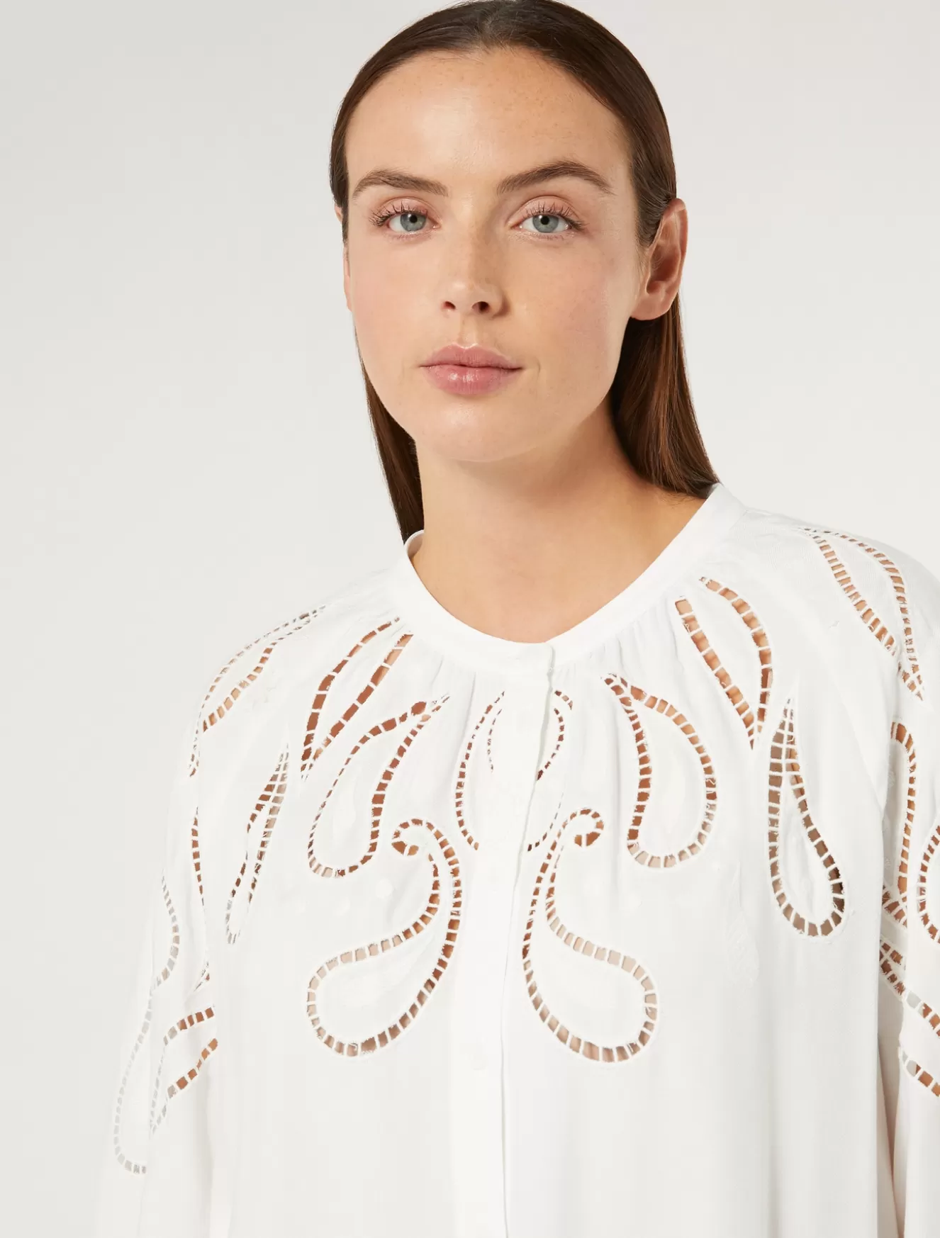 Blusen | Blusen<Marina Rinaldi Bestickte Bluse aus Viskose WEISS