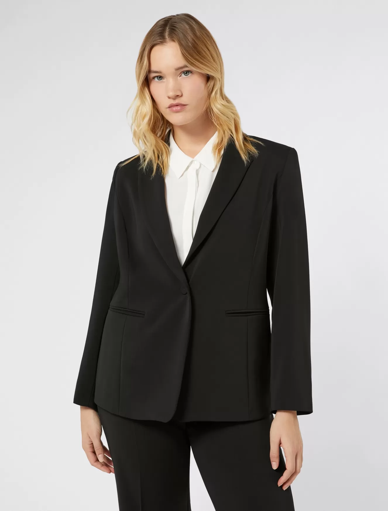 Jacken | Jacken & Blazer<Marina Rinaldi Blazer aus Stretch-Cady SCHWARZ