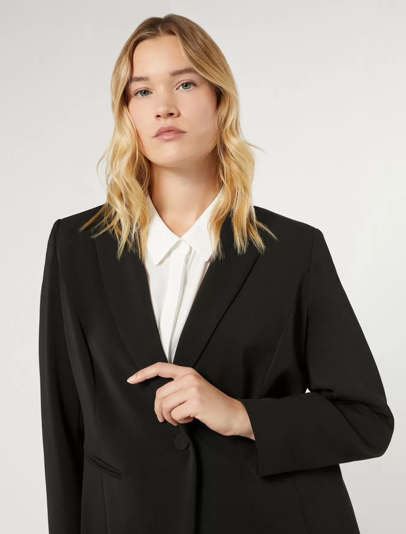 Jacken | Jacken & Blazer<Marina Rinaldi Blazer aus Stretch-Cady SCHWARZ