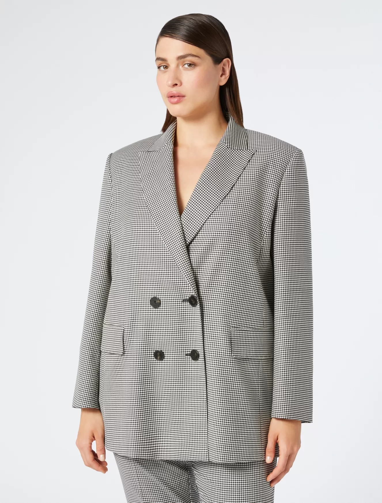 Jacken & Blazer | Jacken & Blazer<Marina Rinaldi Blazer aus Wollbatavia mit Stretchanteil SCHWARZWEISS