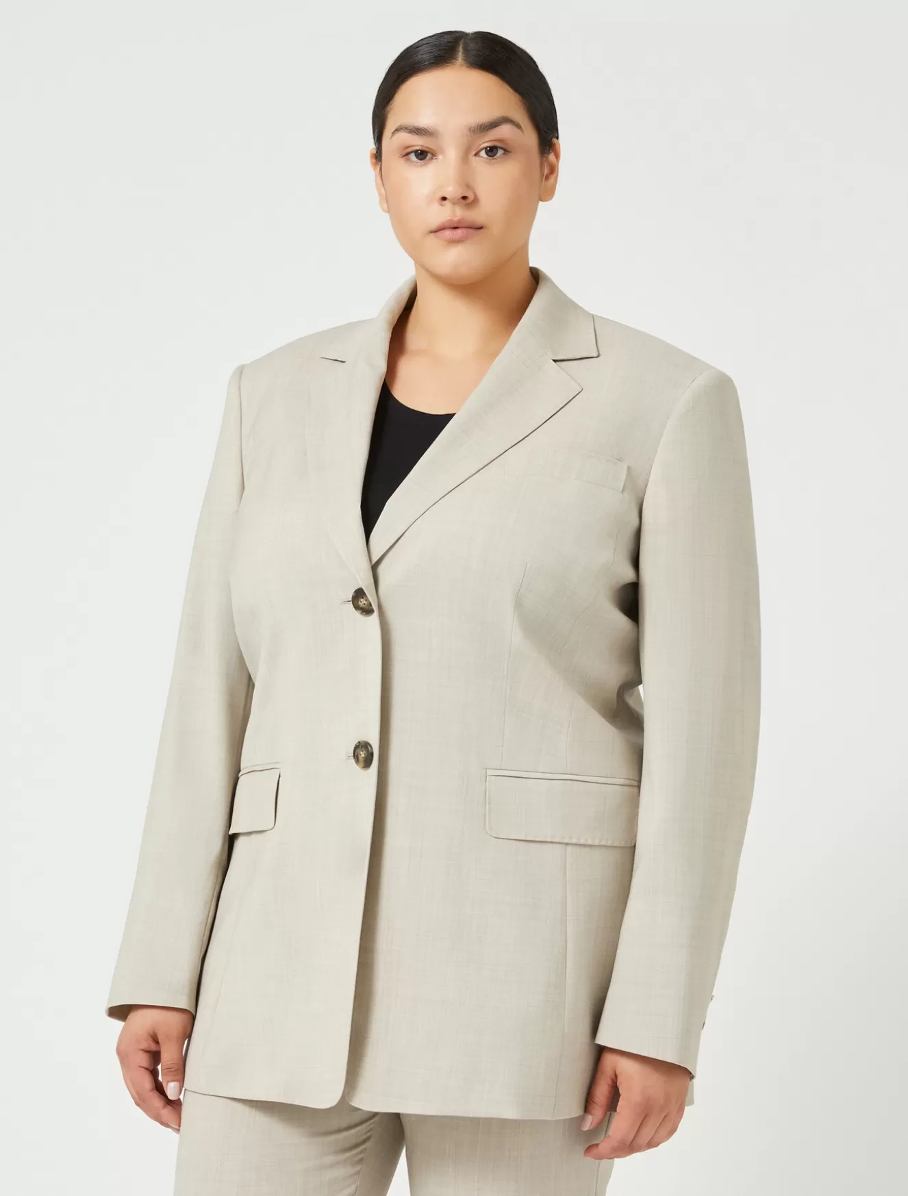 Jacken & Blazer | Jacken & Blazer<Marina Rinaldi Blazer aus Wolltuch mit Stretchanteil BEIGE