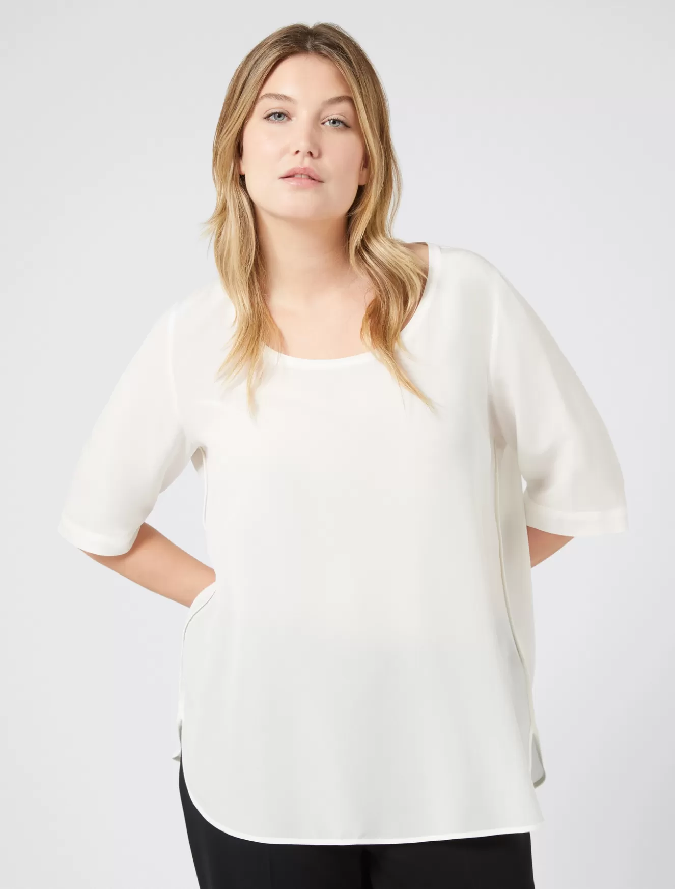 Blusen | Blusen<Marina Rinaldi Bluse aus Seide WEISS