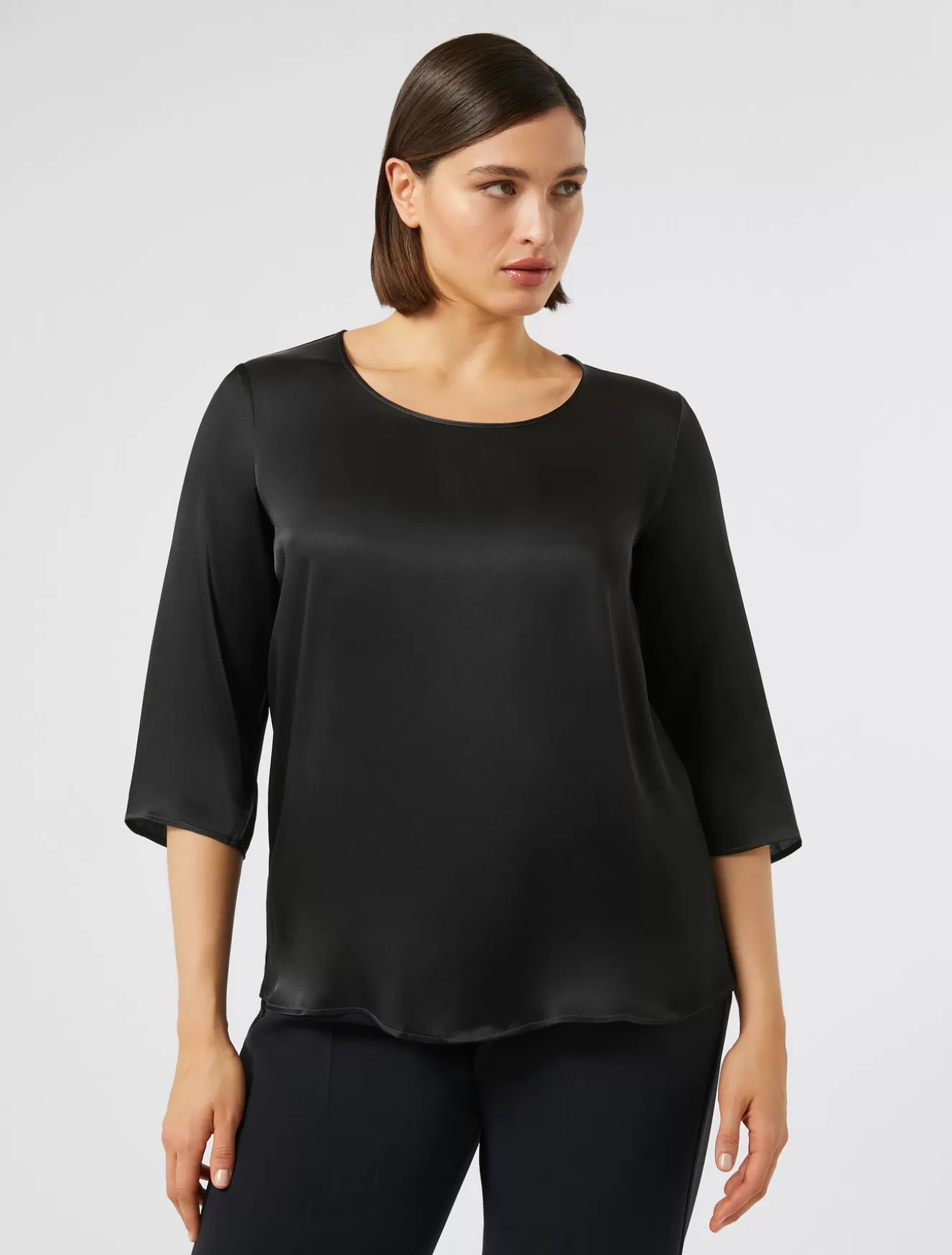 Blusen | Blusen<Marina Rinaldi Bluse aus Seiden-Mix NACHTBLAU