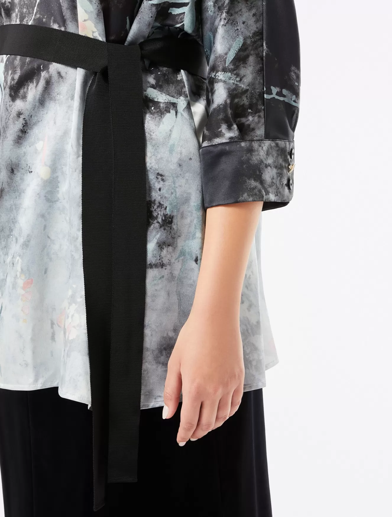 Blusen | Blusen<Marina Rinaldi Bluse aus Seidensatin DUNKELGRAU