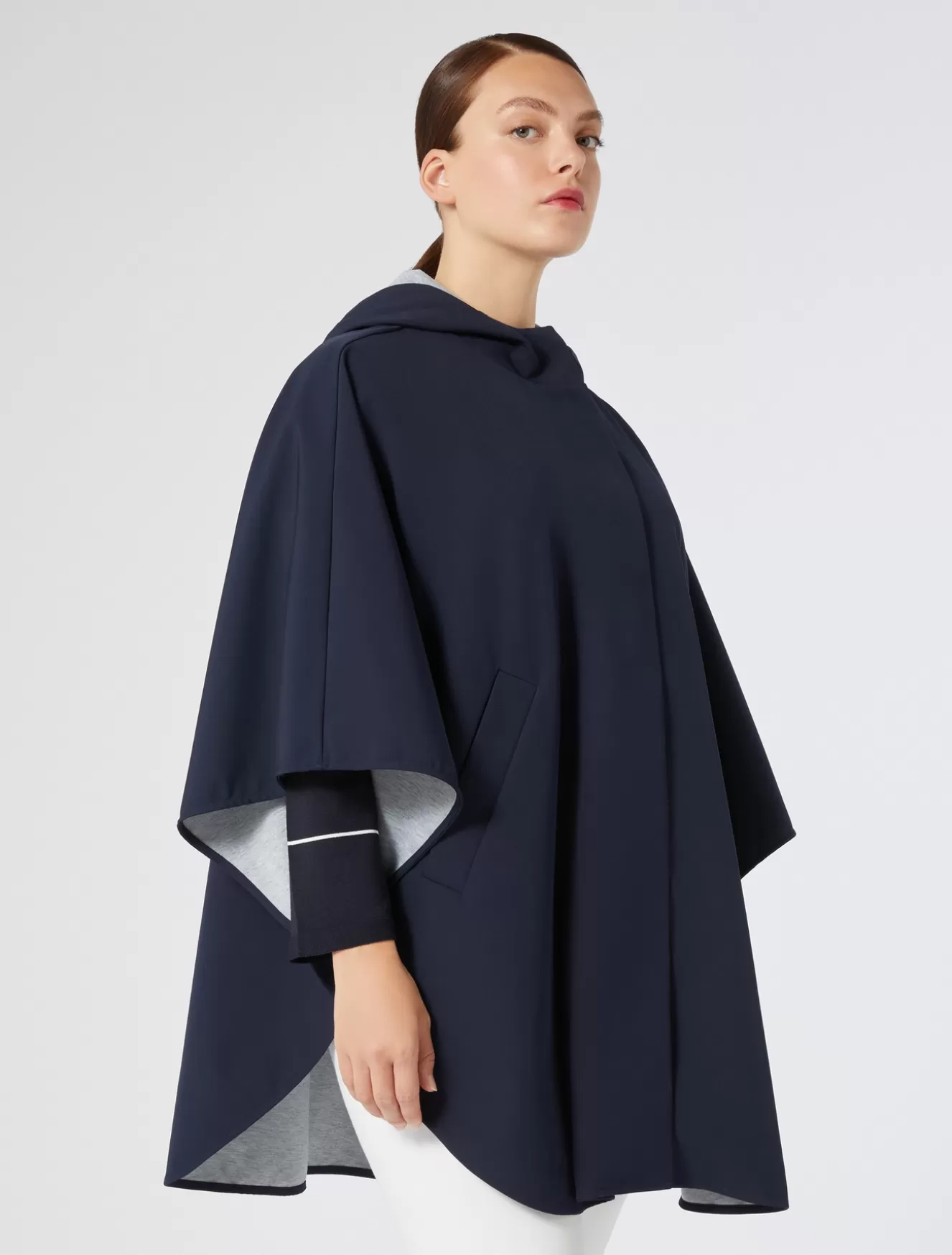 Accessoires | Accessoires<Marina Rinaldi Cape aus Canvas und meliertem Jersey NACHTBLAU