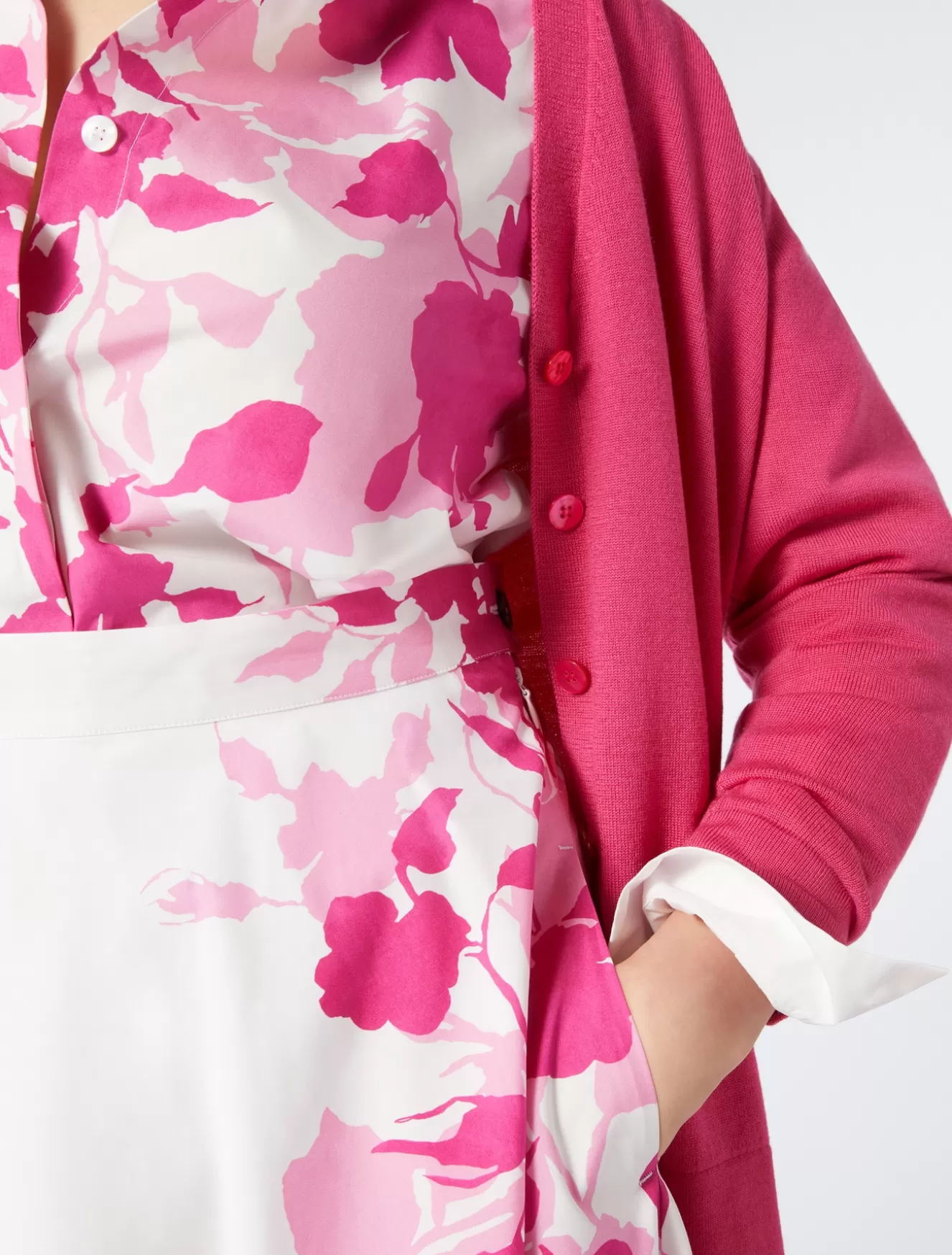 Blusen | Blusen<Marina Rinaldi Hemdbluse aus bedruckter Popeline WEISS