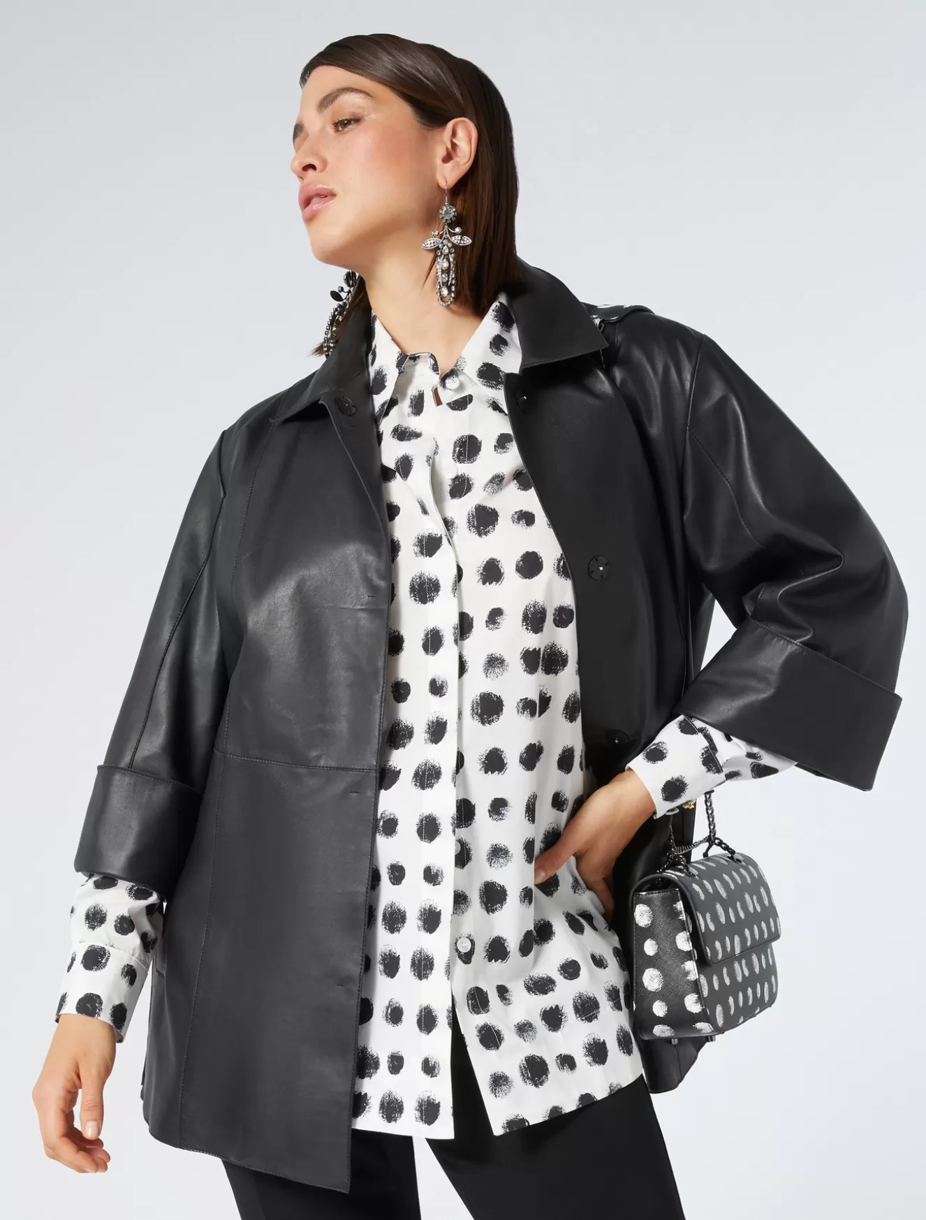 Blusen | Blusen<Marina Rinaldi Hemdbluse aus bedruckter Popeline WEISS