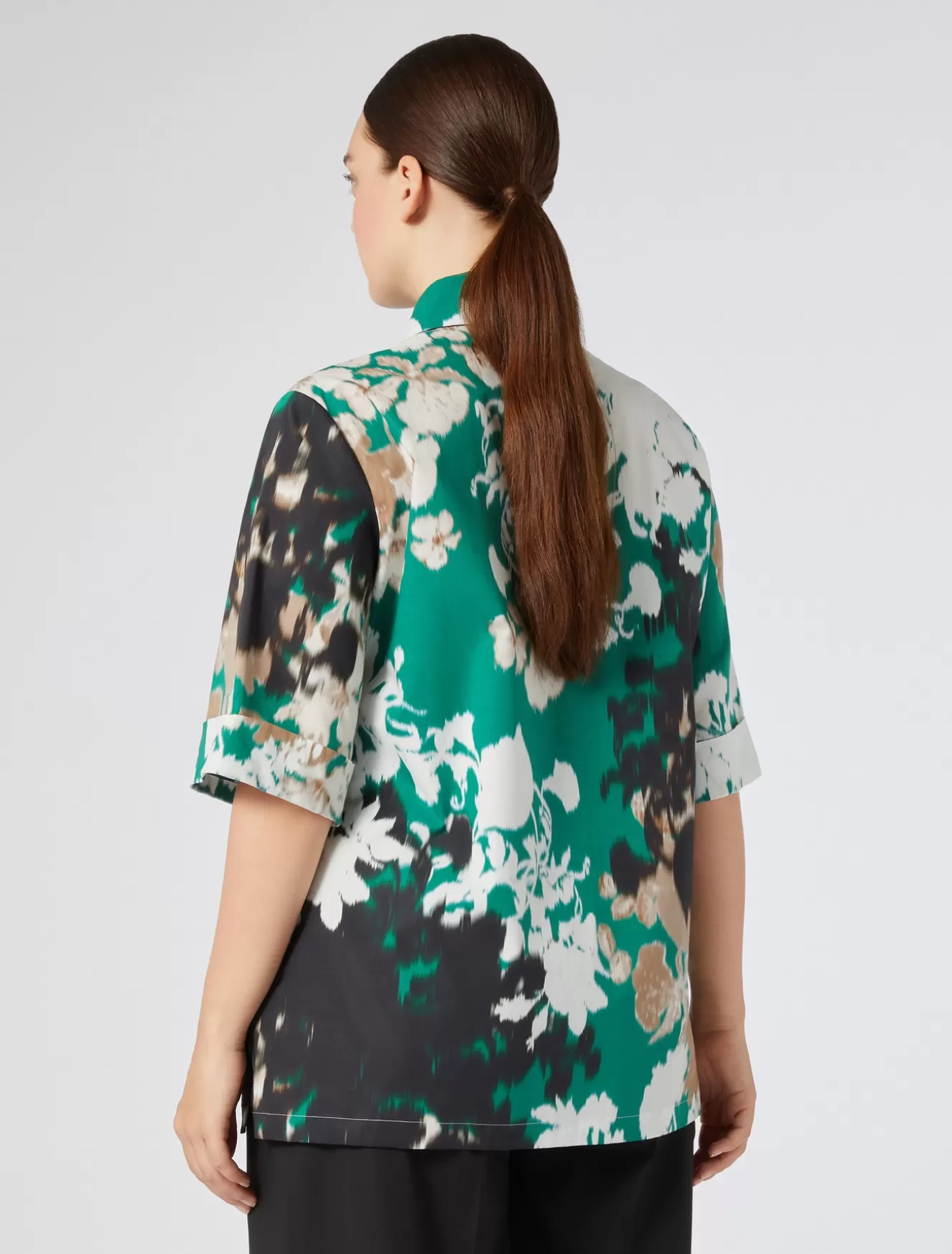 Blusen | Blusen<Marina Rinaldi Hemdbluse aus bedruckter Popeline WEISS