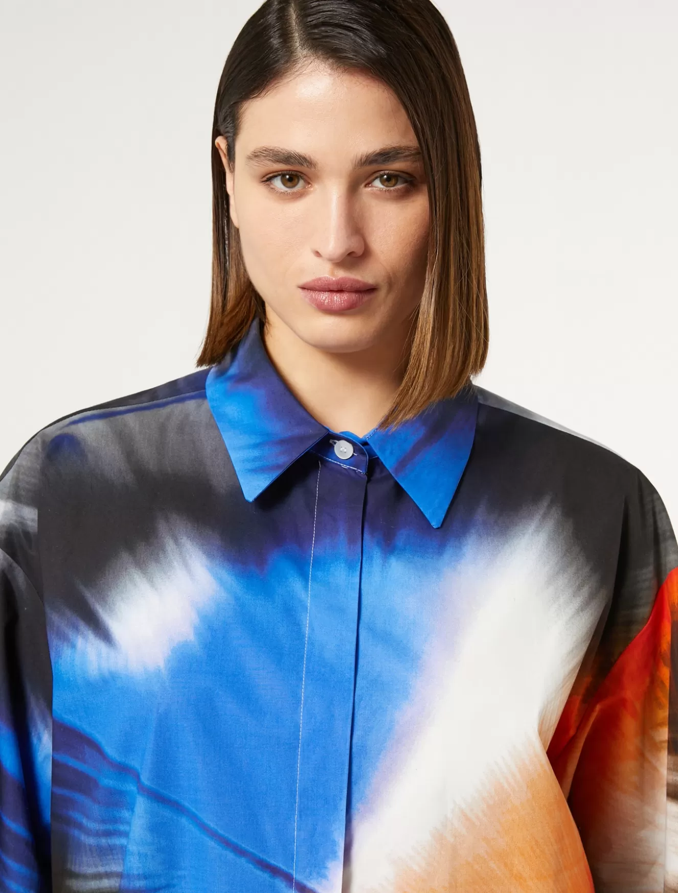 Blusen | Blusen<Marina Rinaldi Hemdbluse aus bedruckter Popeline WEISS