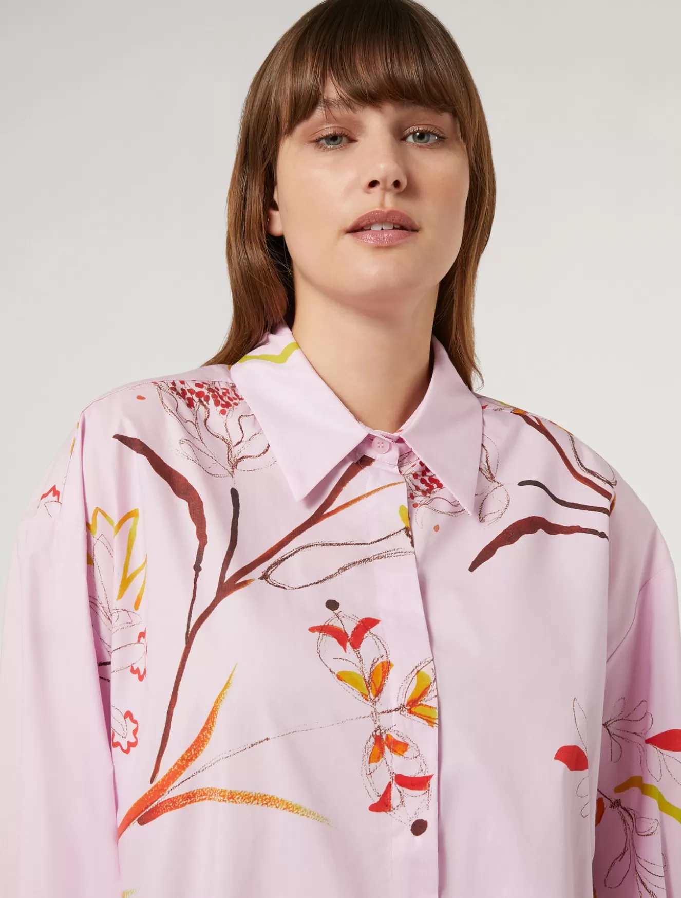 Blusen | Blusen<Marina Rinaldi Hemdbluse aus bedruckter Popeline ROSA