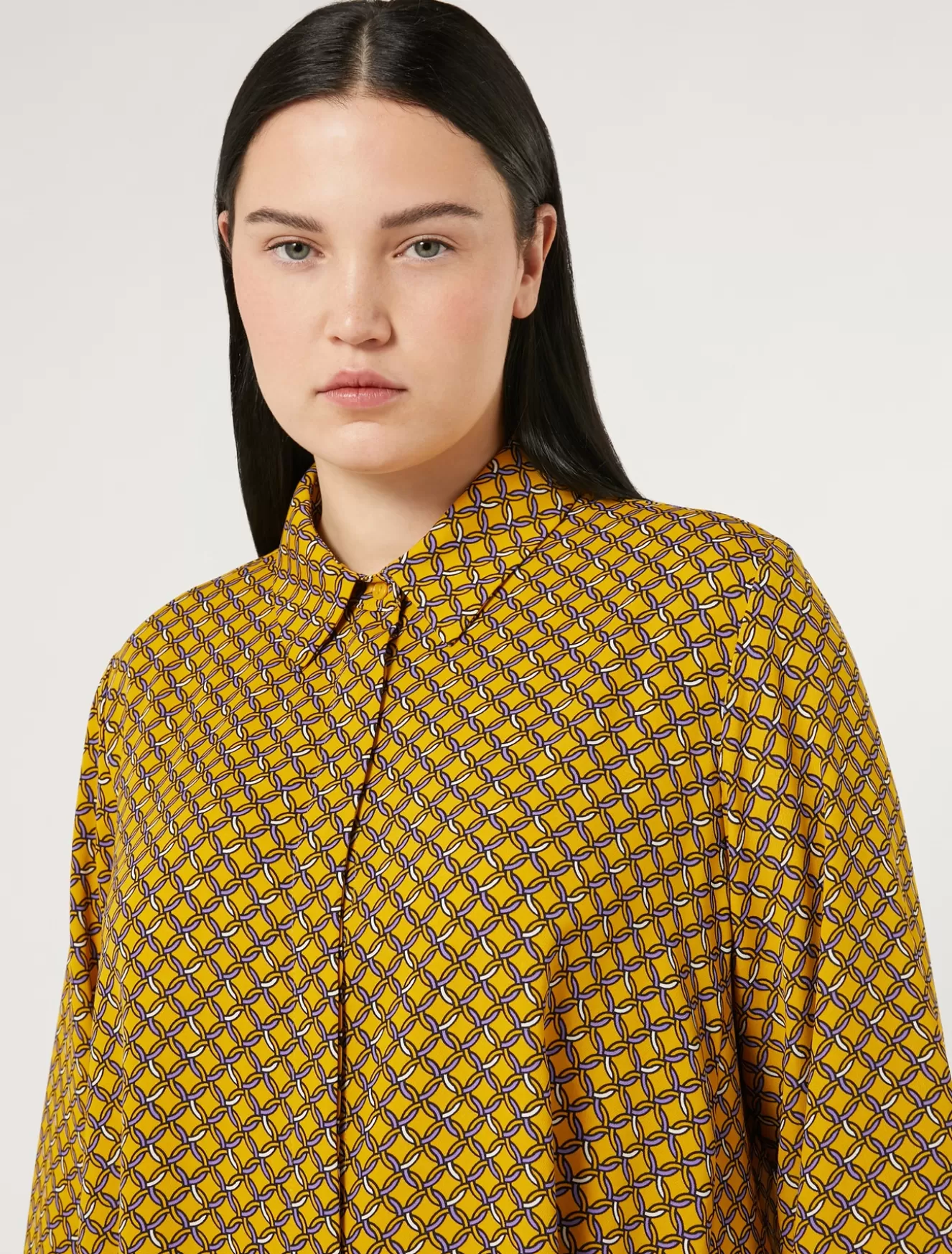 Blusen | Blusen<Marina Rinaldi Hemdbluse aus Cady GELB
