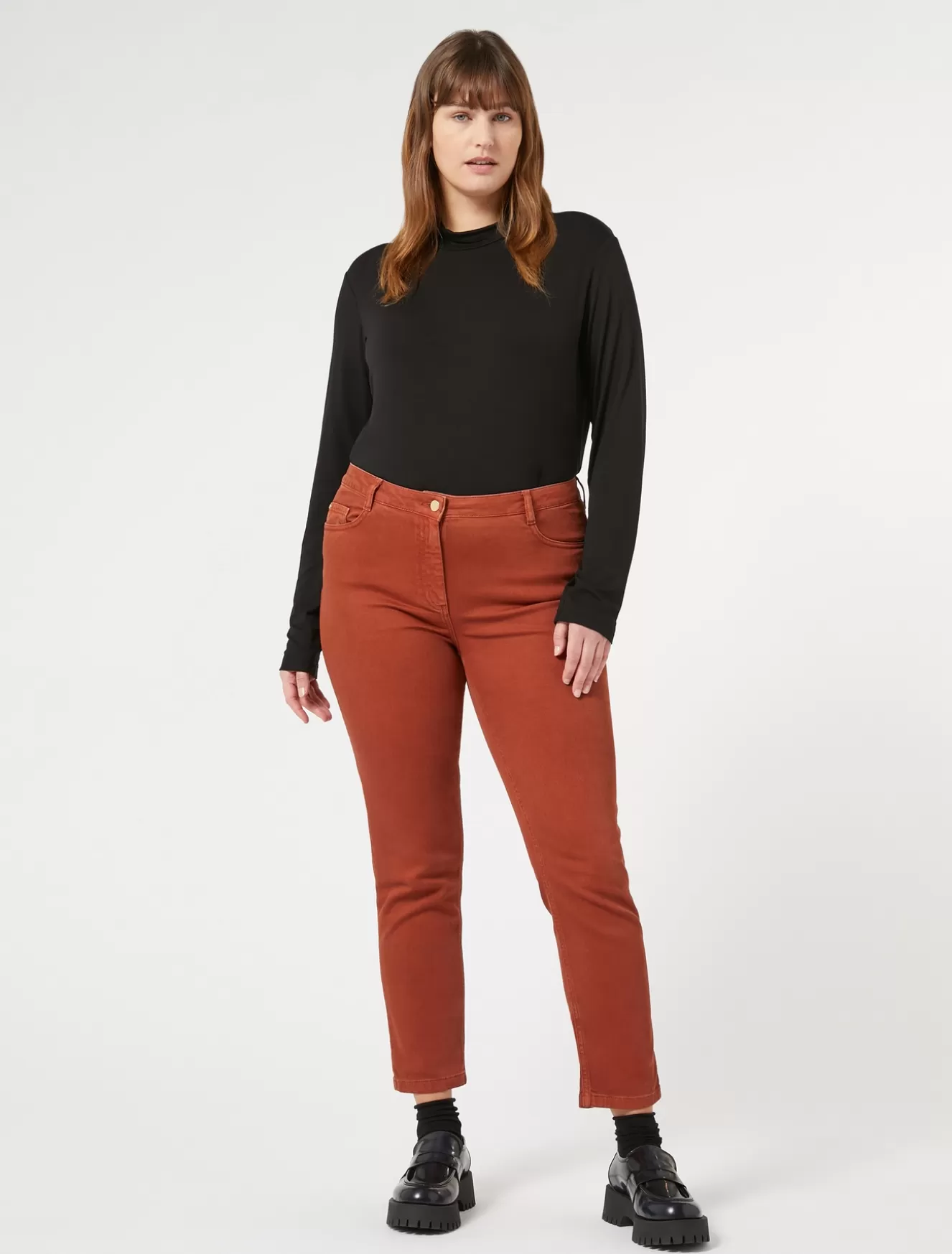 Hosen & Jeans | Hosen & Jeans<Marina Rinaldi Hose aus Baumwollgewebe mit Stretchanteil TERRAKOTTA