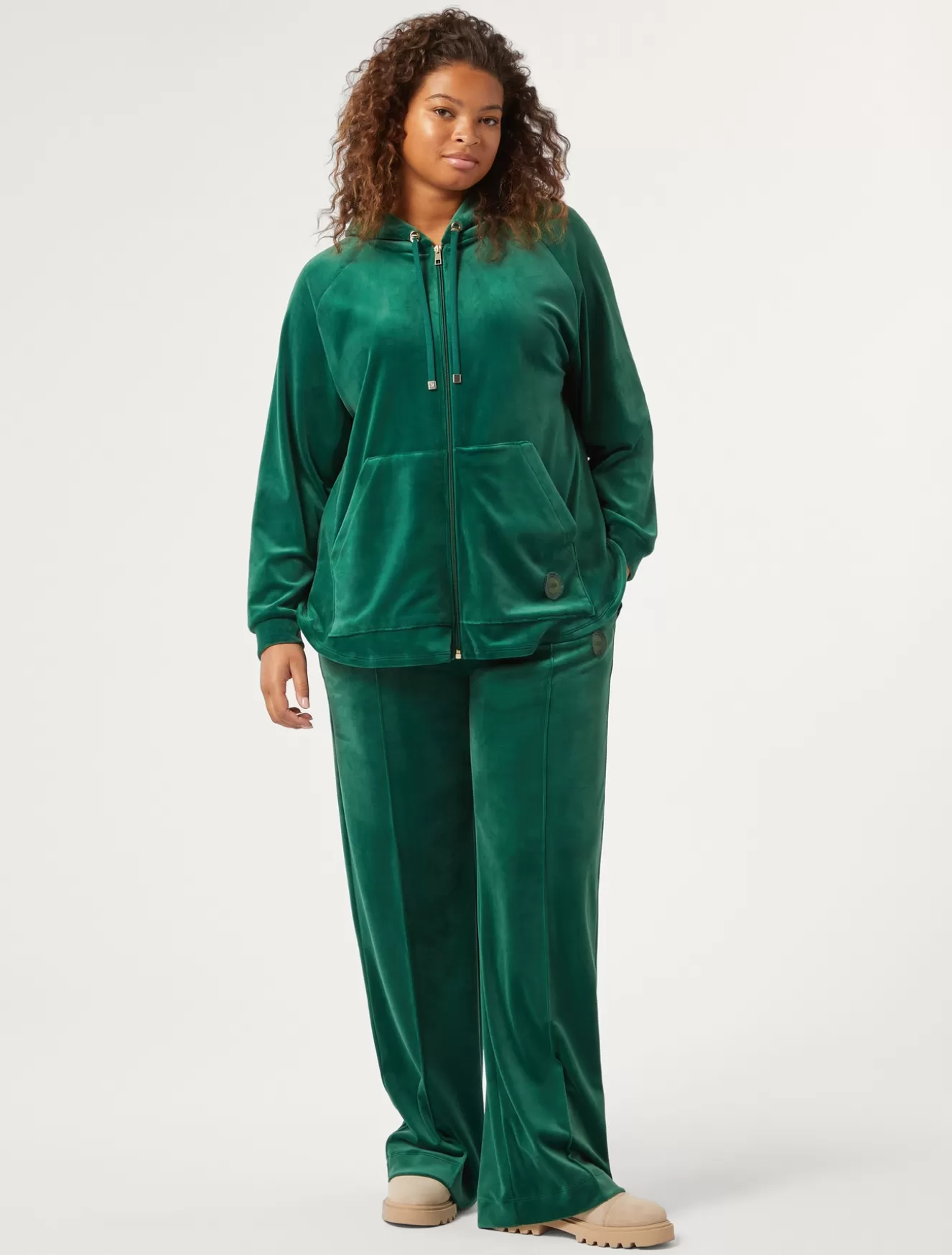 Hosen & Jeans | Hosen & Jeans<Marina Rinaldi Hose aus Chenille DOUNKEL-GRUEN