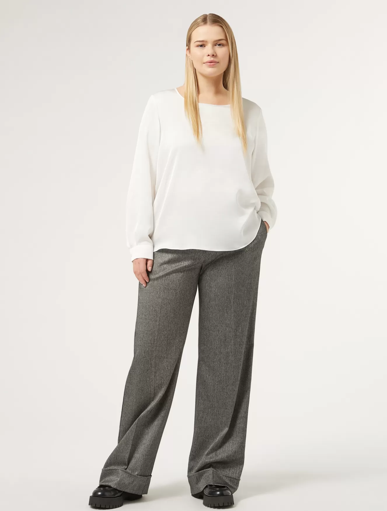 Hosen & Jeans | Hosen & Jeans<Marina Rinaldi Hose aus garngefärbtem Gewebe und Viskose SCHWARZ