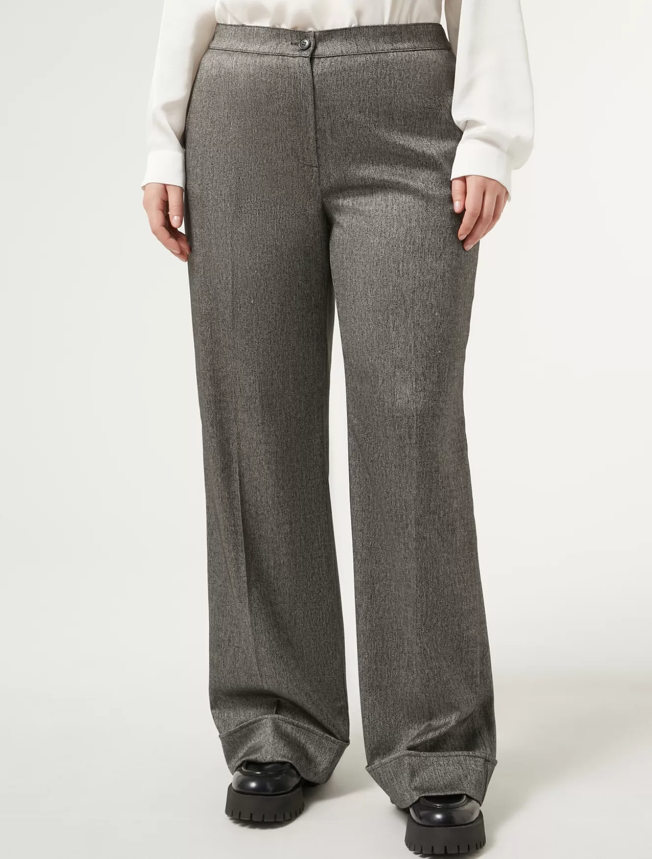 Hosen & Jeans | Hosen & Jeans<Marina Rinaldi Hose aus garngefärbtem Gewebe und Viskose SCHWARZ