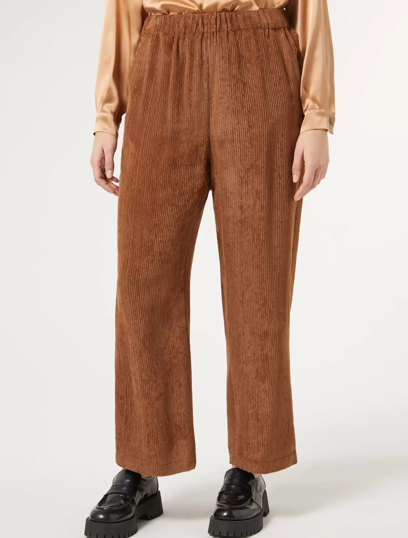 Hosen & Jeans | Hosen & Jeans<Marina Rinaldi Hose aus Samt BRAUN