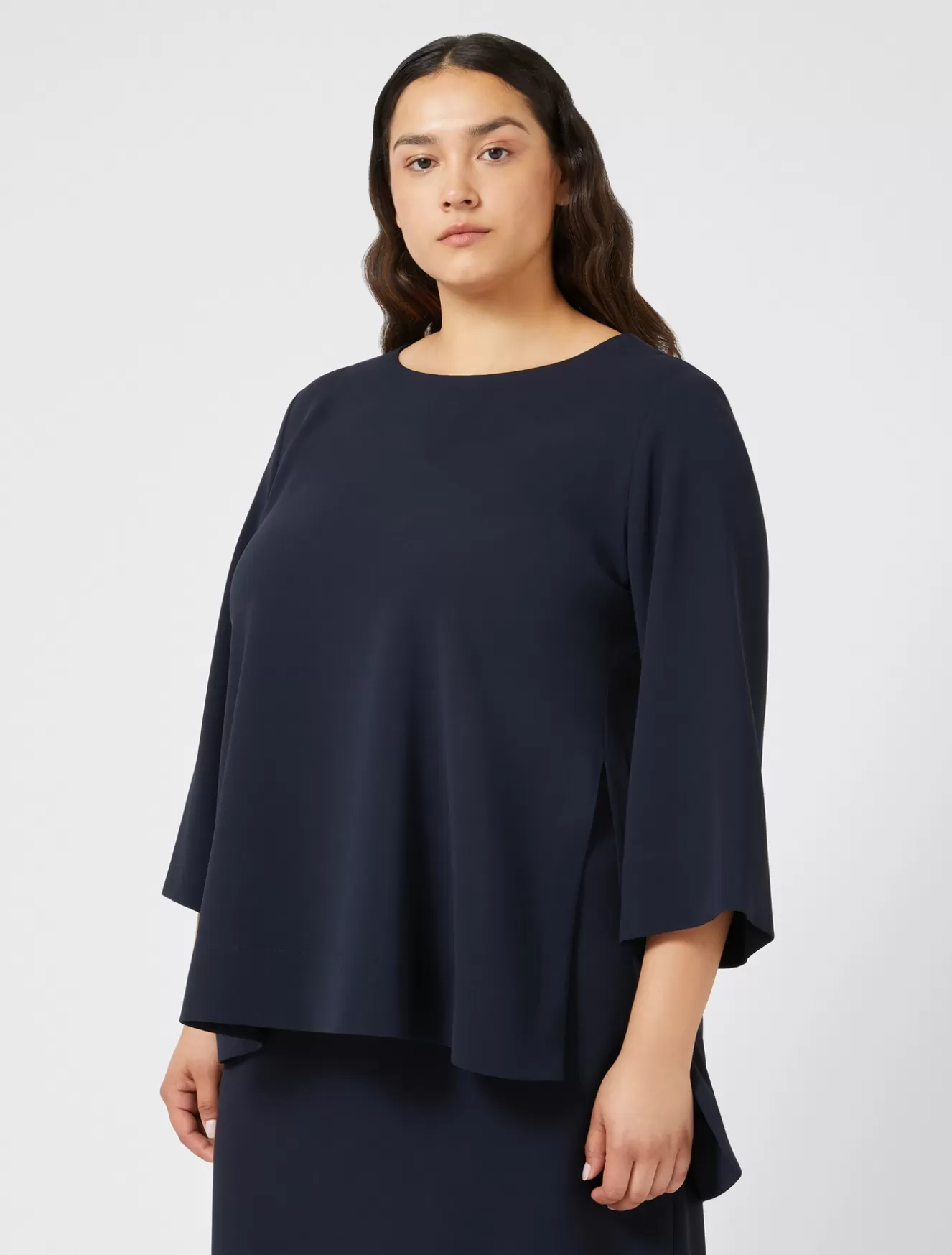 Blusen | Blusen<Marina Rinaldi Jacke aus Triacetat-Cady NACHTBLAU