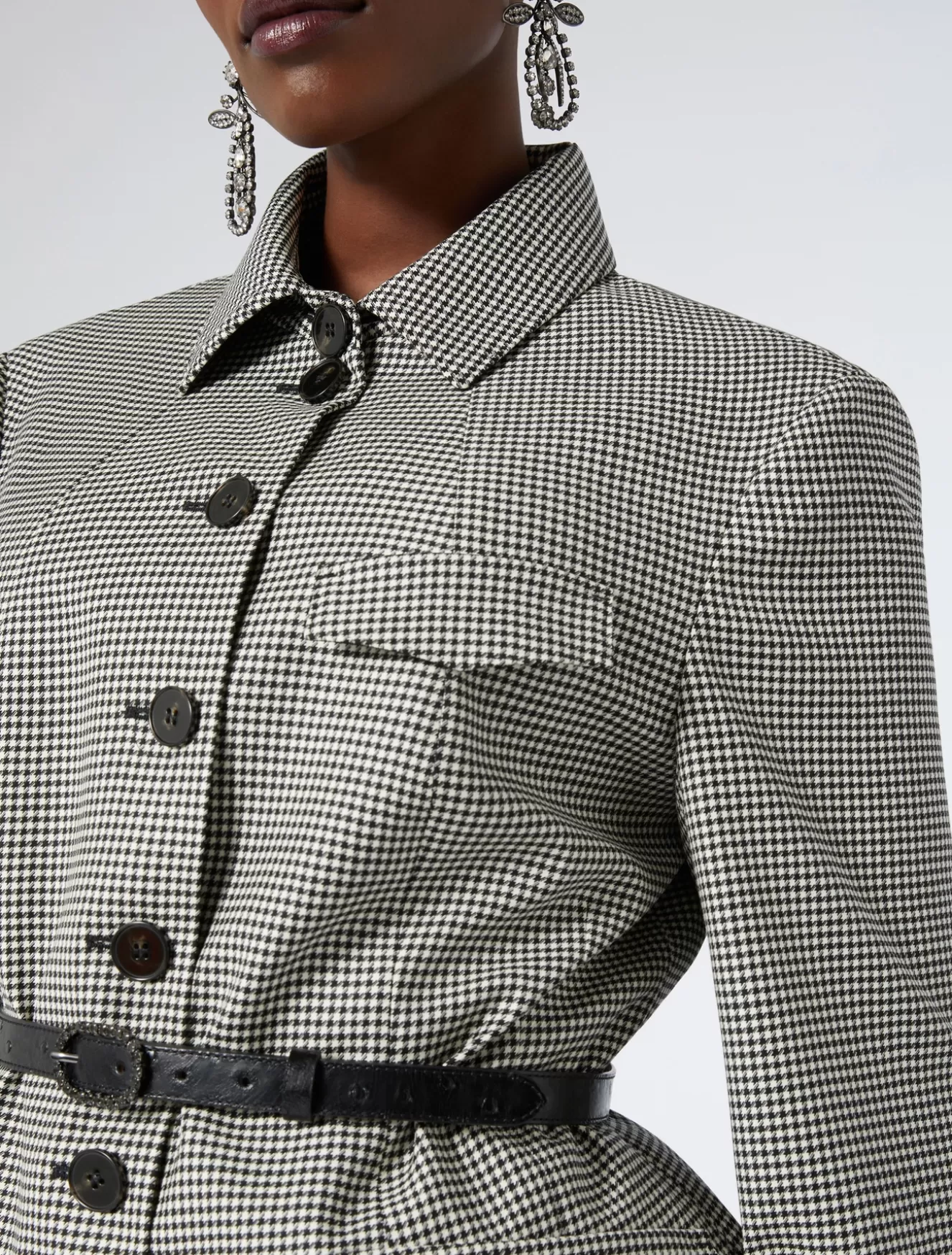 Jacken & Blazer | Jacken & Blazer<Marina Rinaldi Jacke aus Wollbatavia mit Stretchanteil SCHWARZWEISS