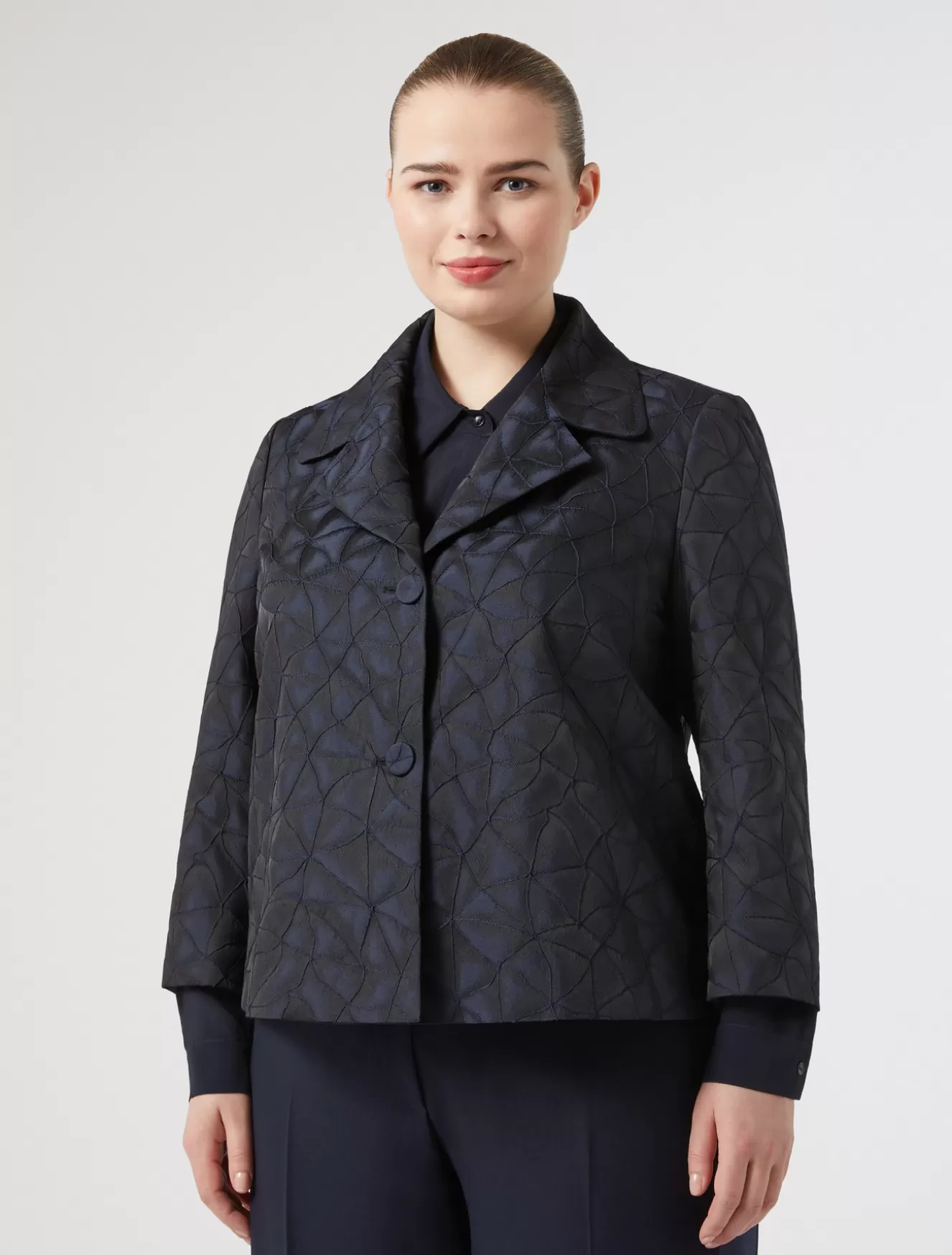 Jacken | Jacken & Blazer<Marina Rinaldi Jacquard-Jacke ULTRAMARINE