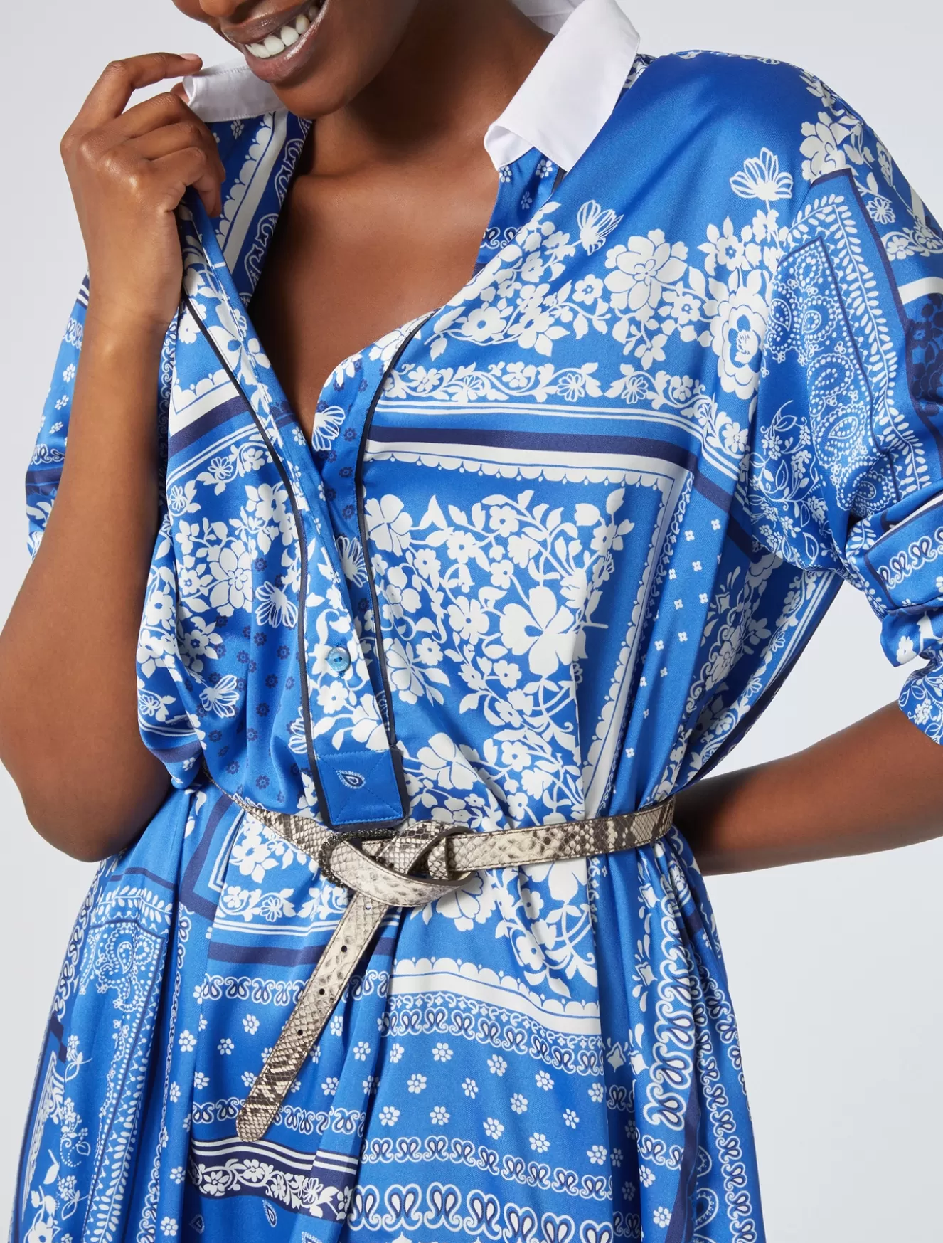 Kleider | Kleider<Marina Rinaldi Kleid aus bedrucktem Twill AZURBLAU