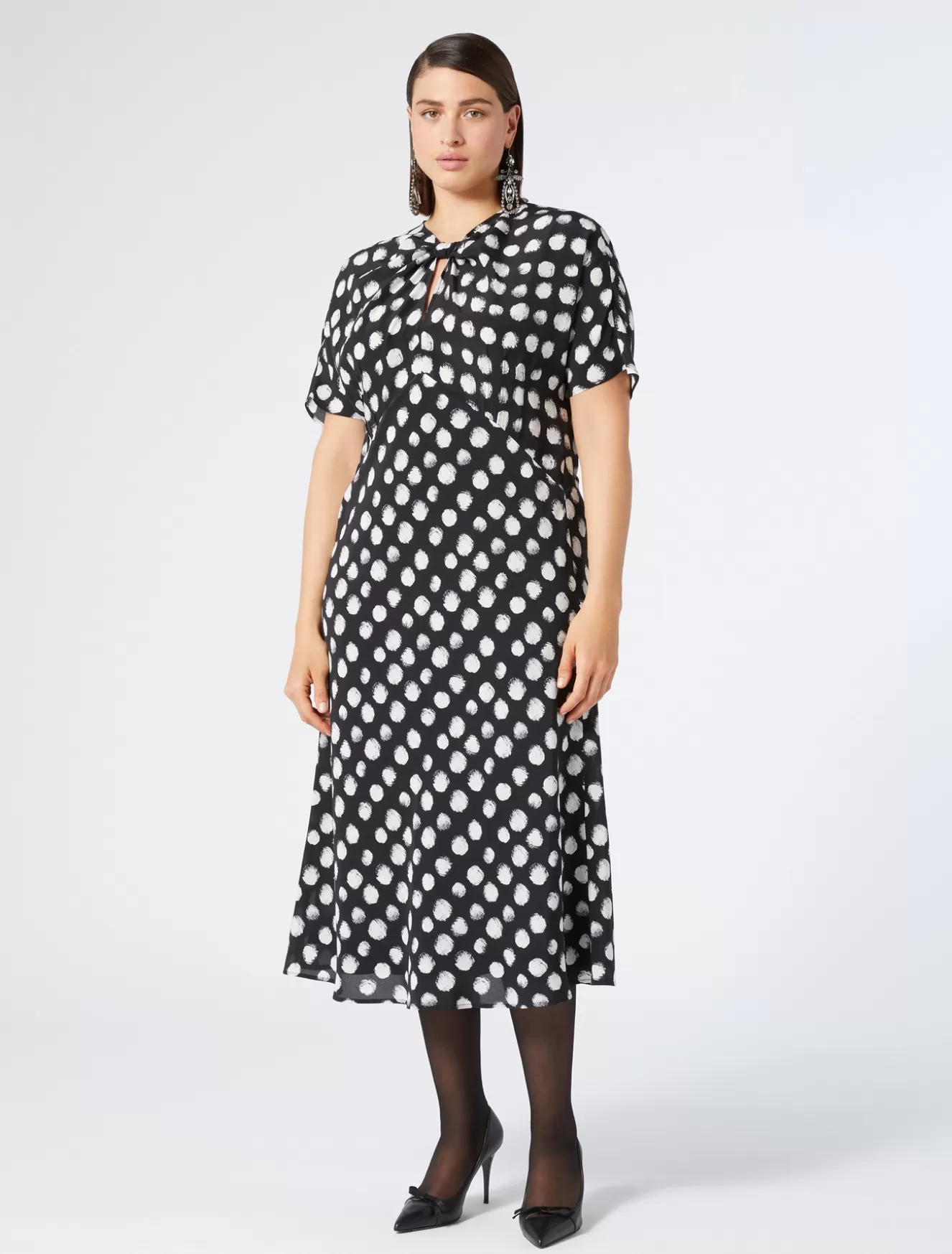 Kleider | Kleider<Marina Rinaldi Kleid aus Crêpe-de-Chine-Seide SCHWARZ