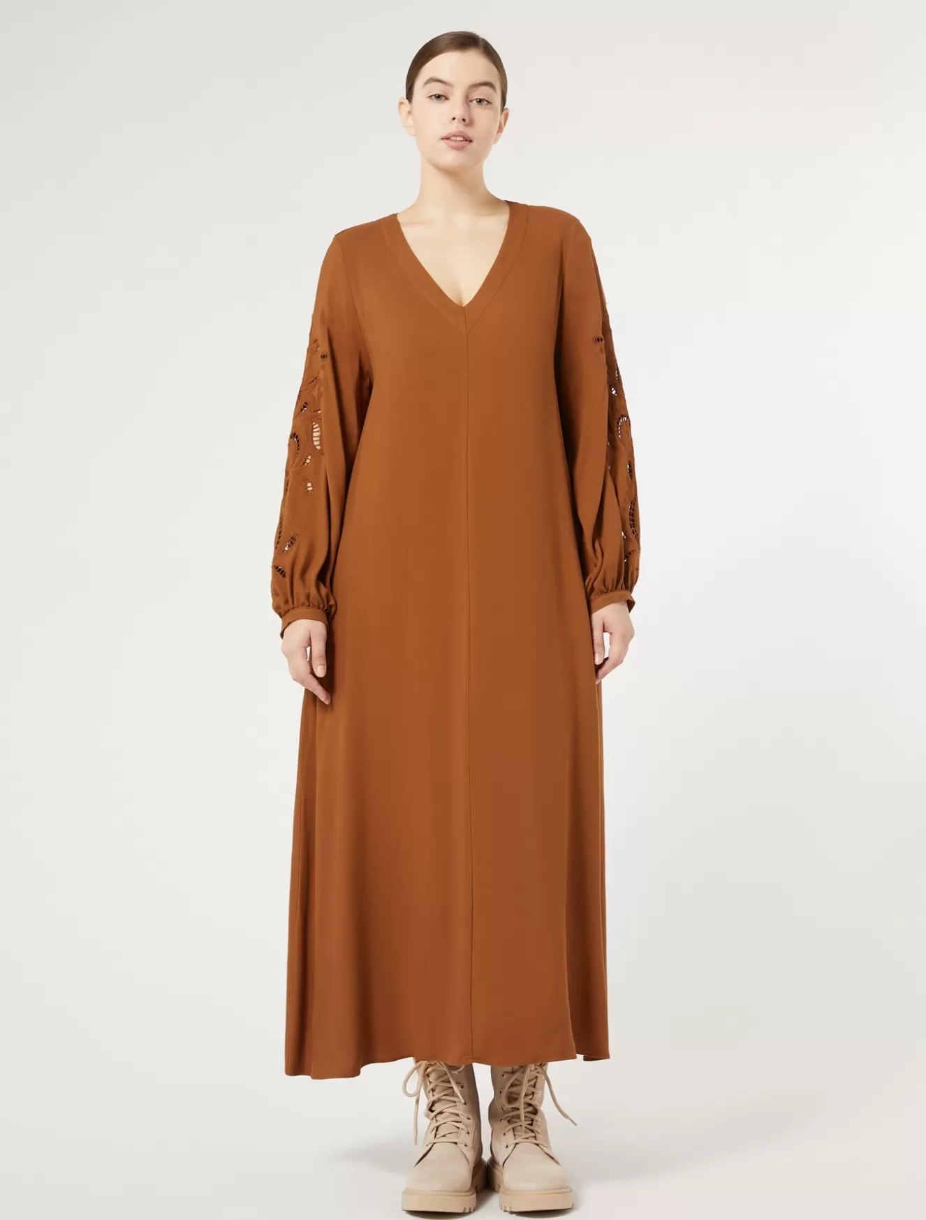 Kleider | Kleider<Marina Rinaldi Kleid aus Viskose-Twill BRONZE