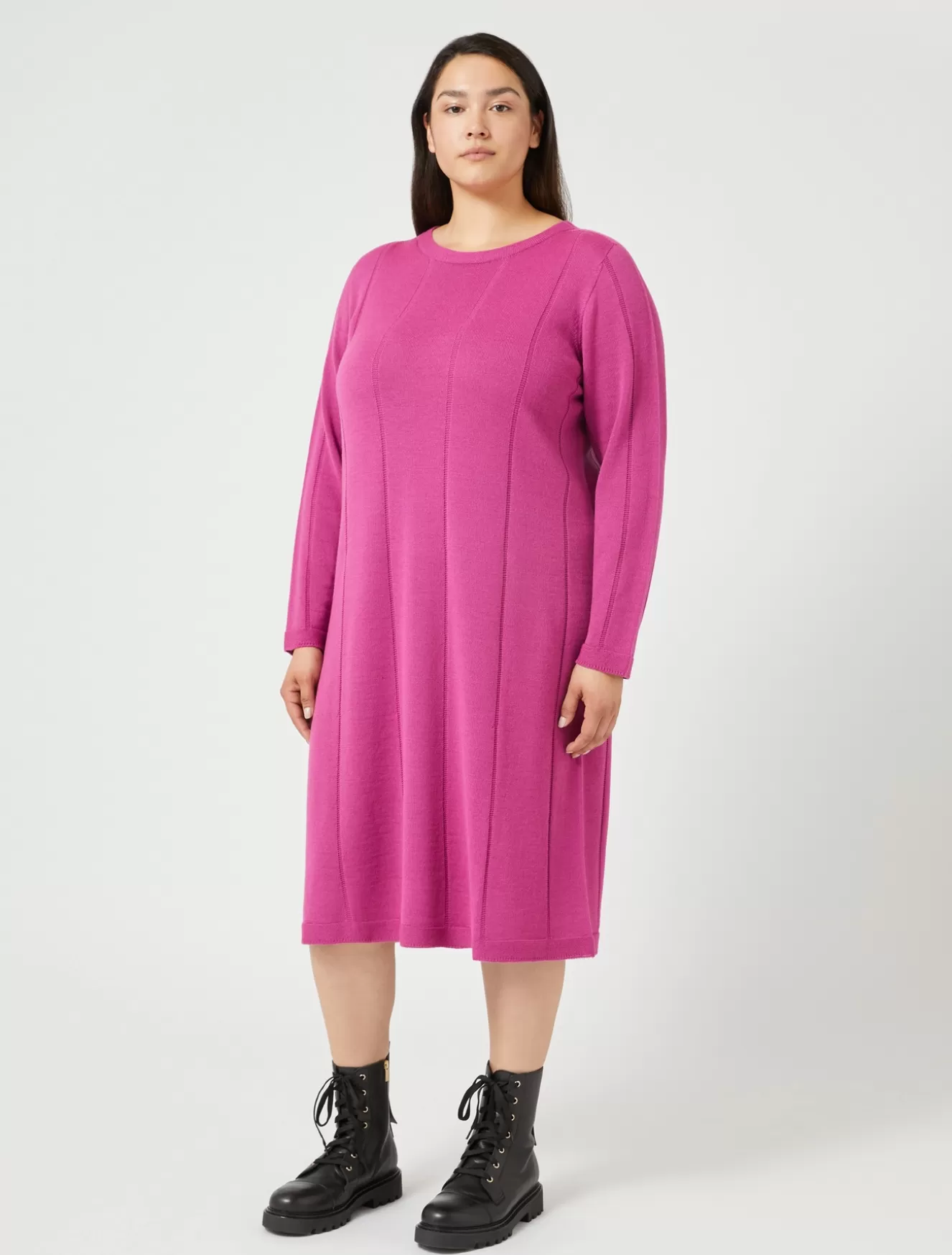 Kleider | Kleider<Marina Rinaldi Kleid aus Wollgemisch VIOLETTROT