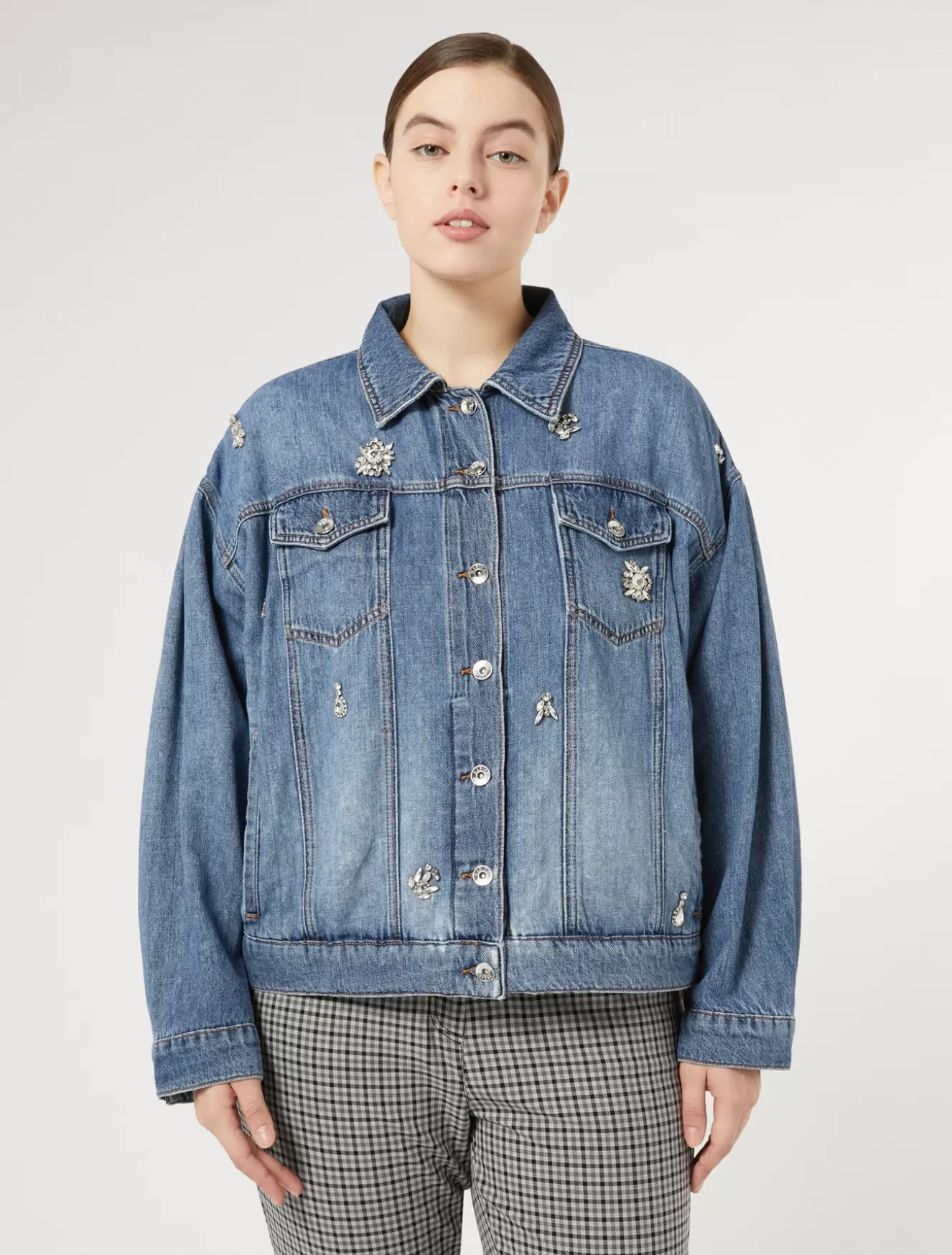 Jacken & Blazer | Jacken & Blazer<Marina Rinaldi Kurze Jacke aus Denim BLAU