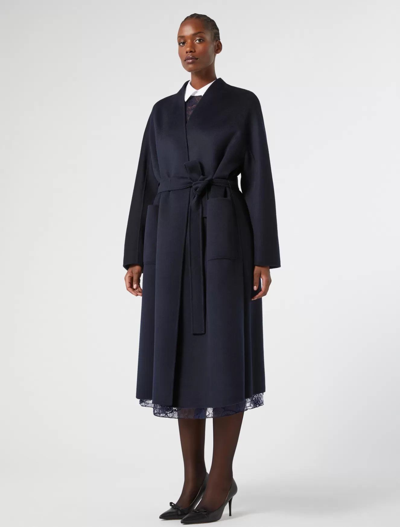 Mäntel & Trenchcoats | Mäntel & Trenchcoats<Marina Rinaldi Mantel aus Doppelgewebe aus reiner Wolle NACHTBLAU