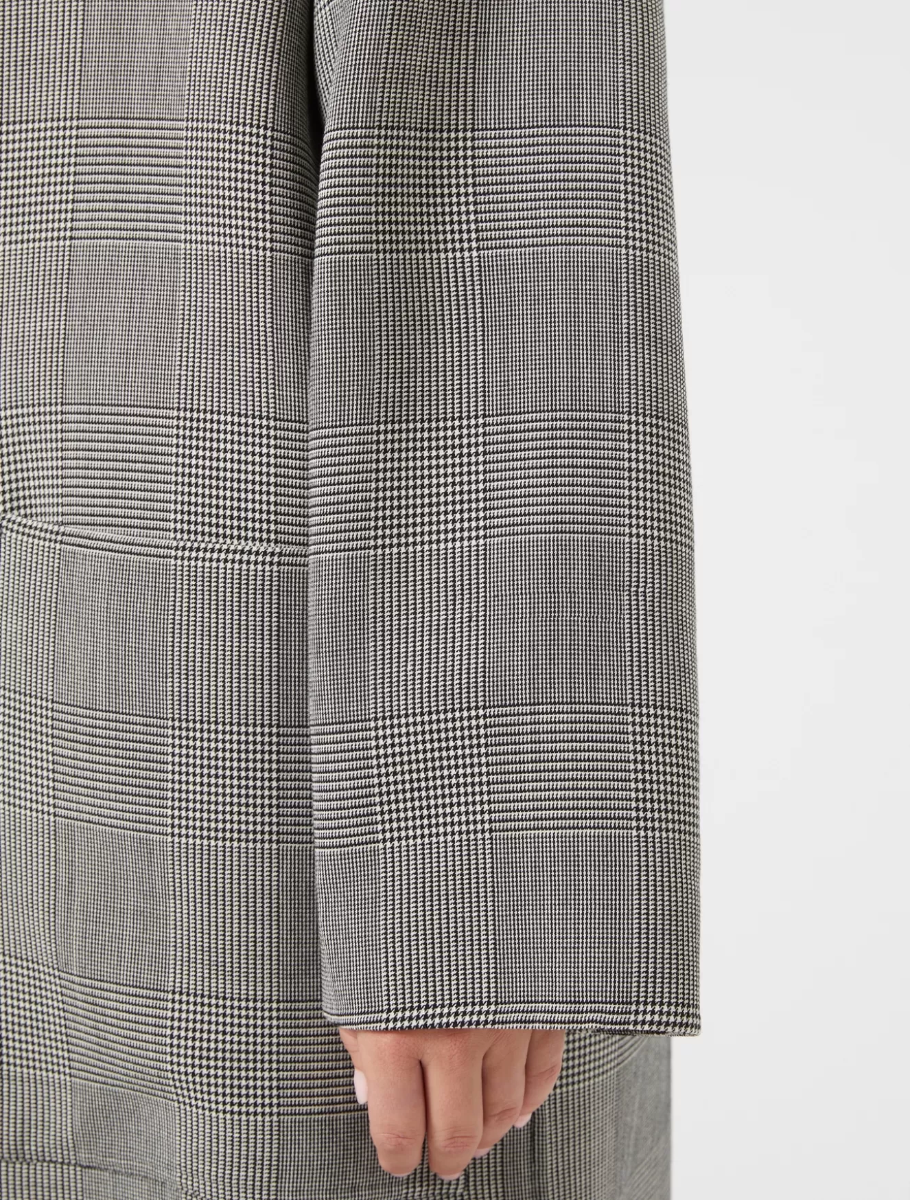 Mäntel & Trenchcoats | Mäntel & Trenchcoats<Marina Rinaldi Mantel aus Doppelgewebe aus Wolle mit Karomuster SCHWARZWEISS