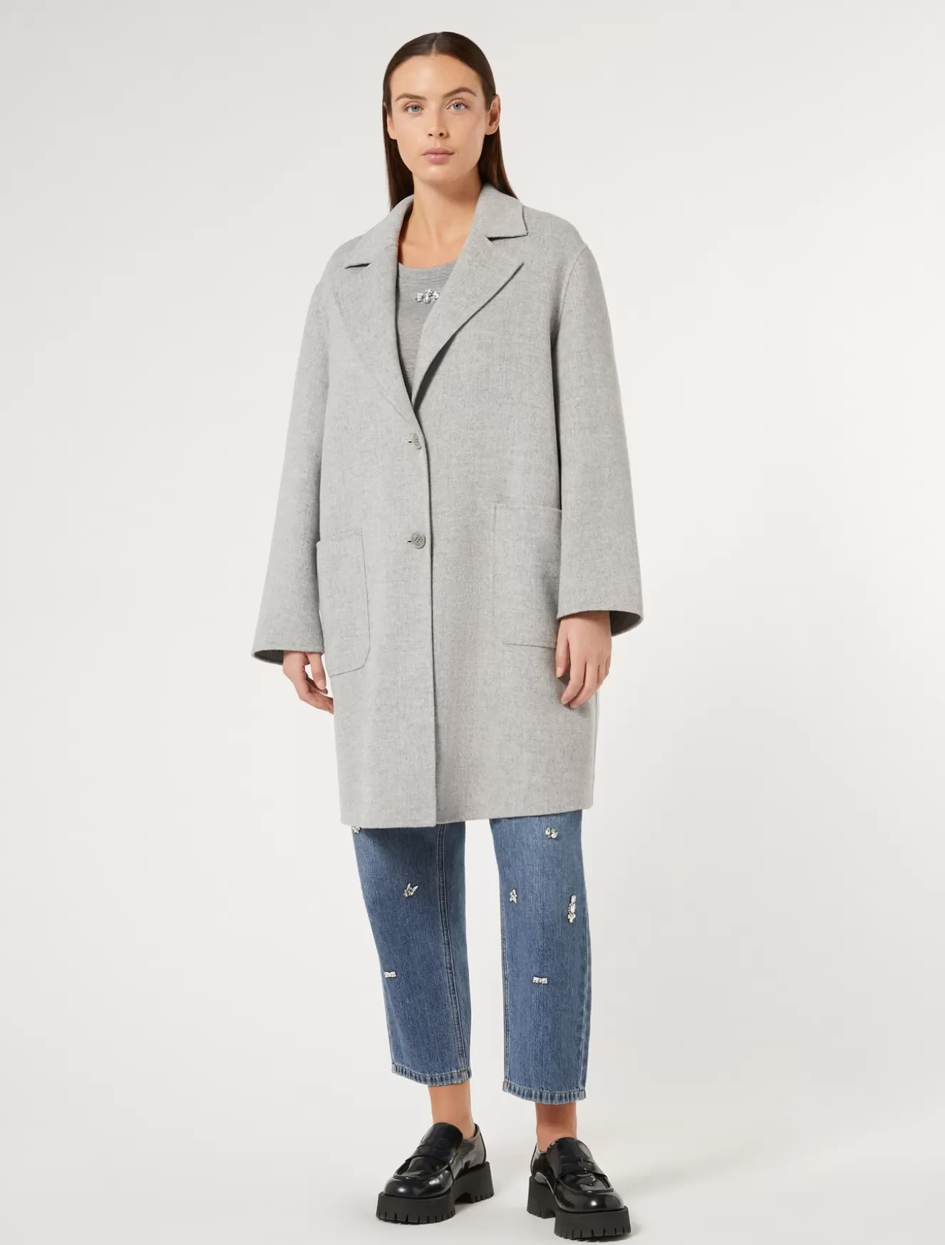 Mäntel & Trenchcoats | Mäntel & Trenchcoats<Marina Rinaldi Mantel aus doppellagigem Wollgemisch MITTELGRAU