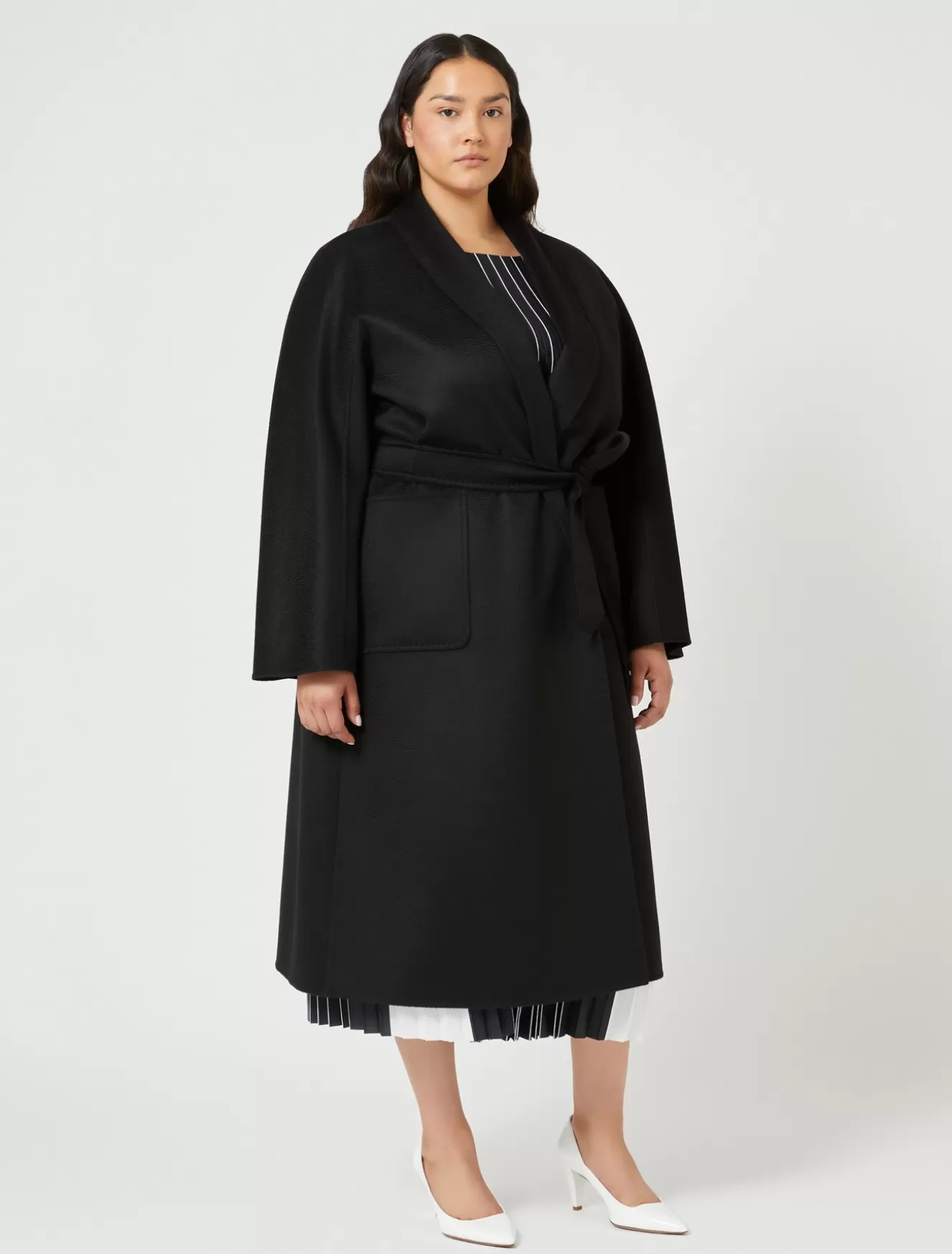 Mäntel & Trenchcoats | Mäntel & Trenchcoats<Marina Rinaldi Mantel aus doppeltem Kaschmirgewebe SCHWARZ