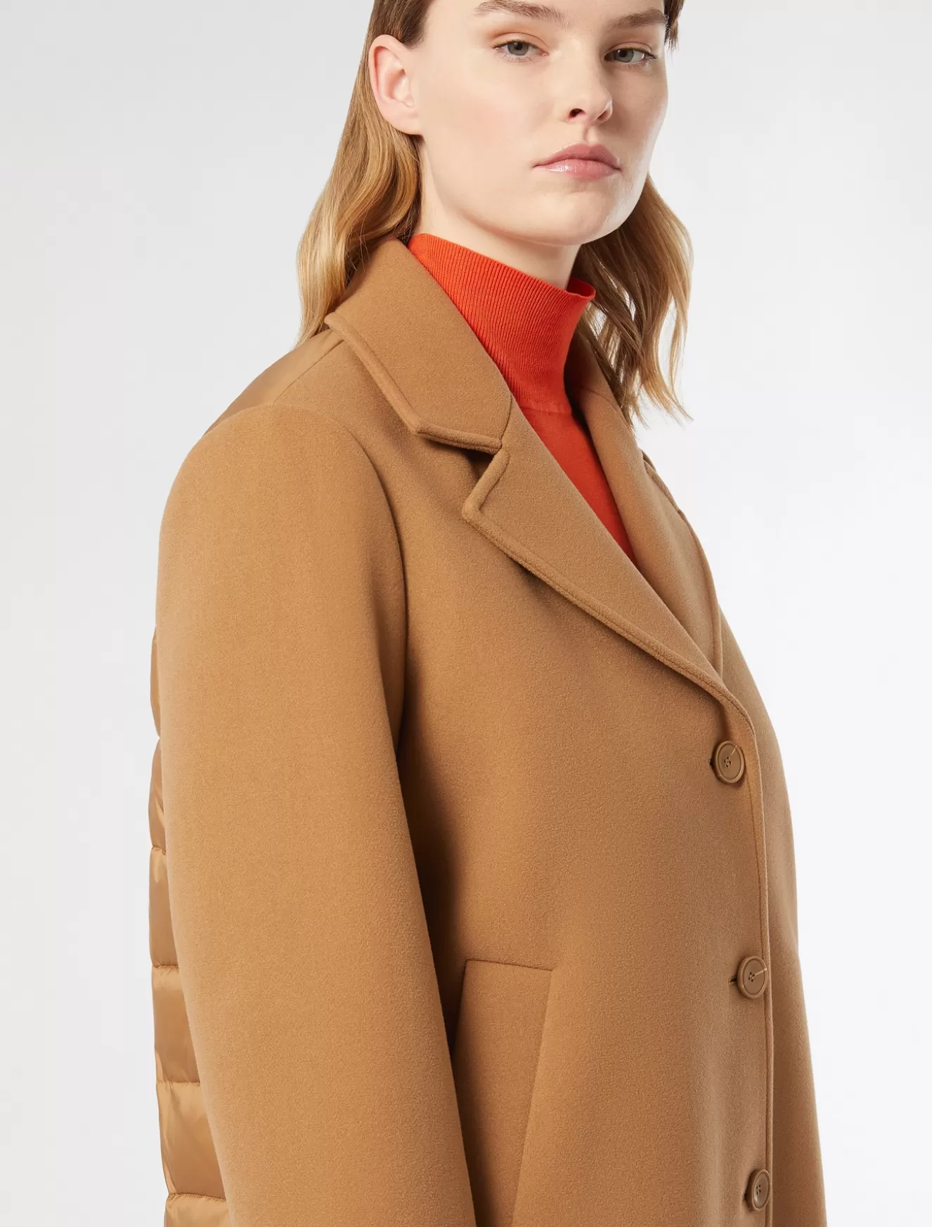Mäntel & Trenchcoats | Mäntel & Trenchcoats<Marina Rinaldi Mantel aus Jersey-Gewebe und wasserabweisendem Nylon-Canvas HASELNUSS