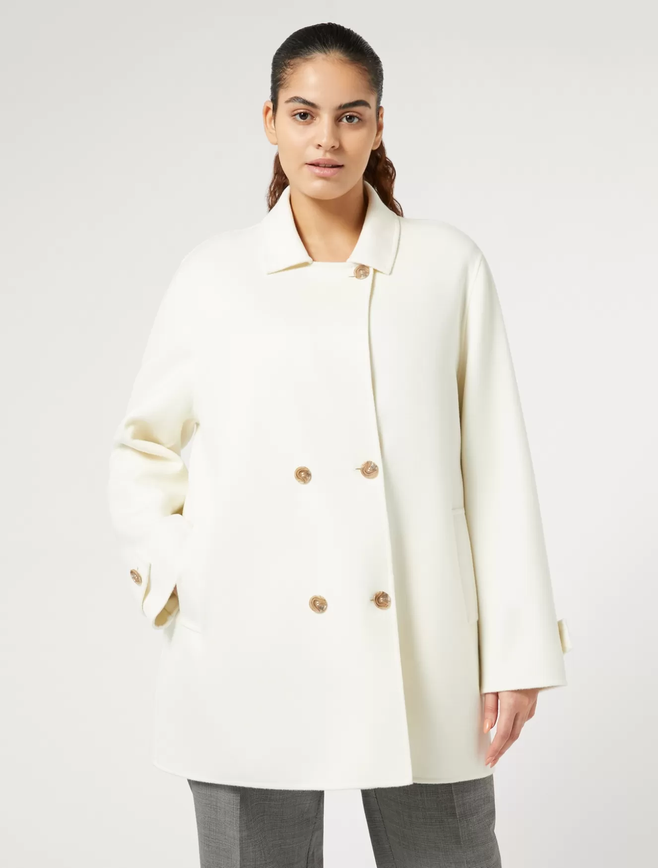 Mäntel & Trenchcoats | Mäntel & Trenchcoats<Marina Rinaldi Mantel aus Woll-Kaschmir-Doppelgewebe WEISS