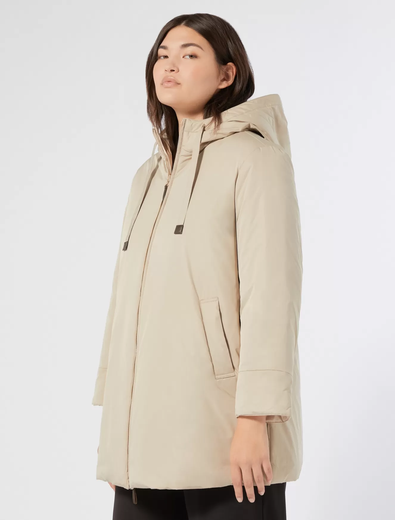Daunenjacken | Daunenjacken<Marina Rinaldi Parka aus wasserabweisendem, technischem Canvas BEIGE