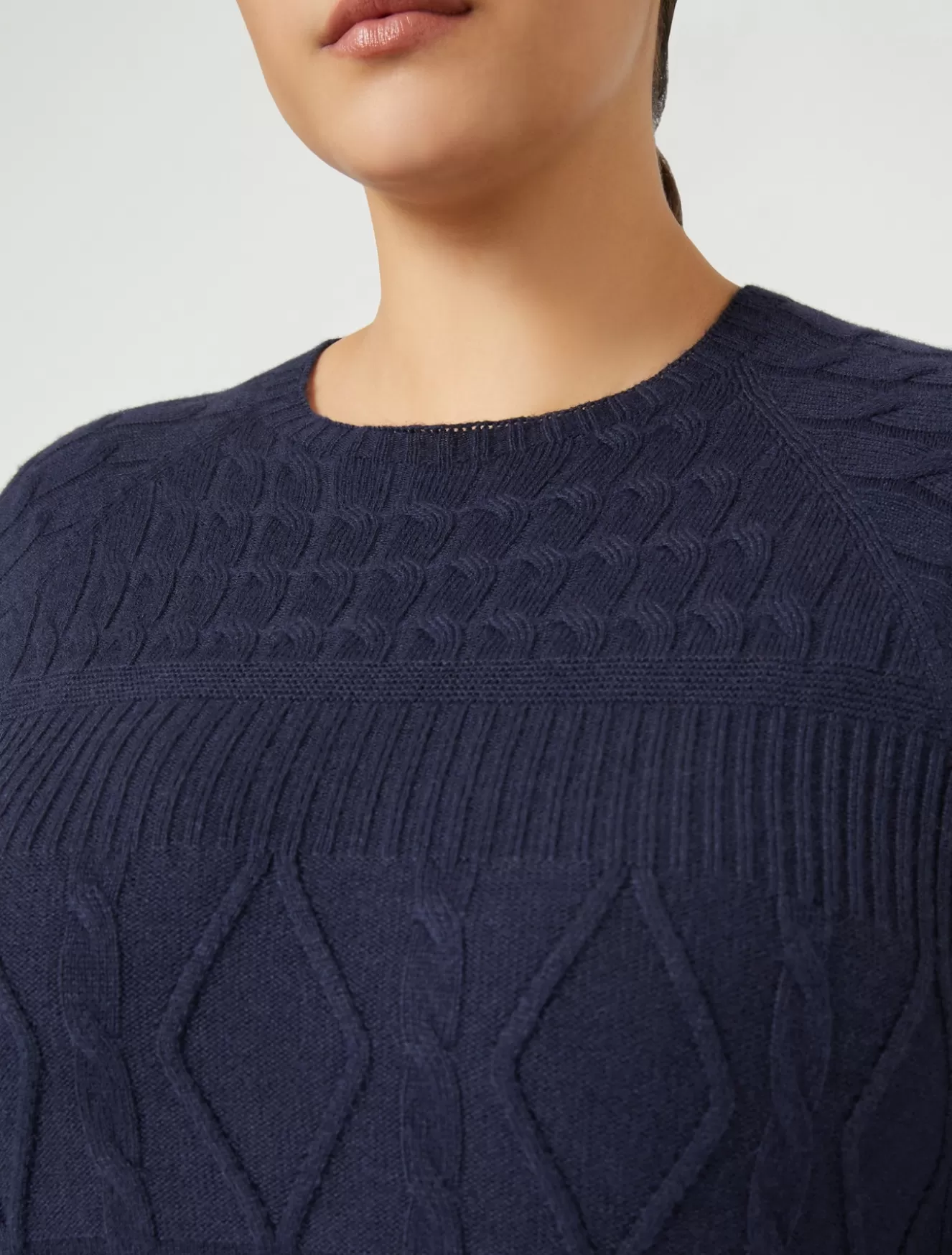 Pullover Und Strickwaren | Pullover Und Strickwaren<Marina Rinaldi Pullover aus Kaschmirmischung NACHTBLAU