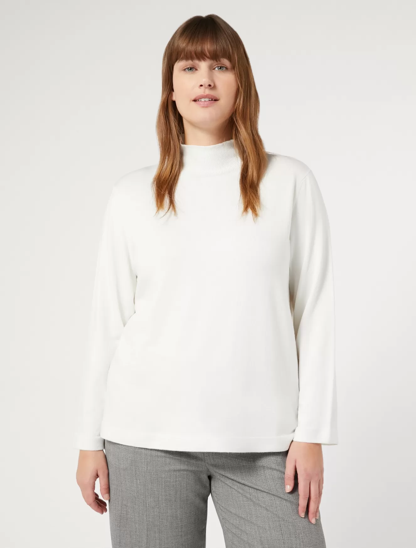 Pullover Und Strickwaren | Pullover Und Strickwaren<Marina Rinaldi Pullover aus Viskose mit Stretchanteil WEISS