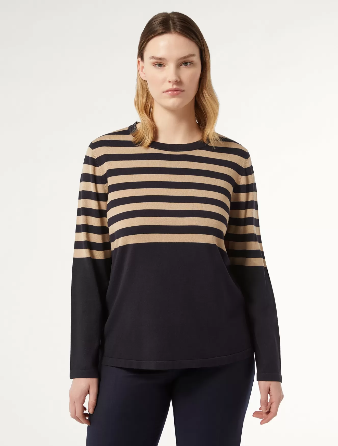 Pullover Und Strickwaren | Pullover Und Strickwaren<Marina Rinaldi Pullover aus Viskose mit Stretchanteil NACHTBLAU