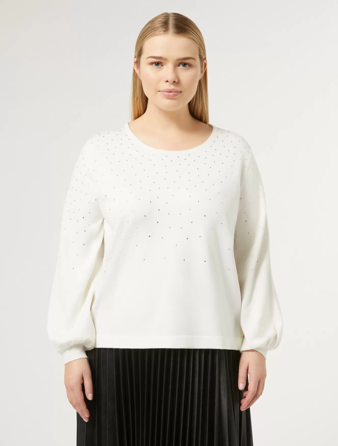 Pullover Und Strickwaren | Pullover Und Strickwaren<Marina Rinaldi Pullover aus Viskose mit Stretchanteil WEISS