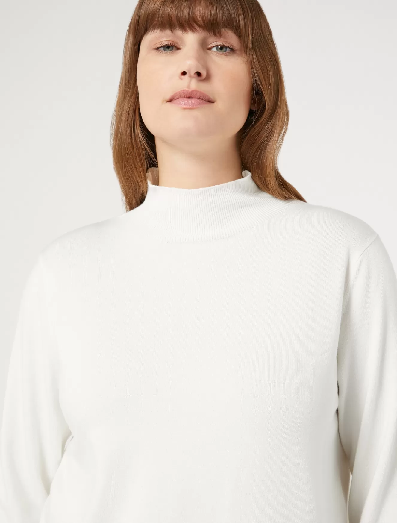 Pullover Und Strickwaren | Pullover Und Strickwaren<Marina Rinaldi Pullover aus Viskose mit Stretchanteil WEISS