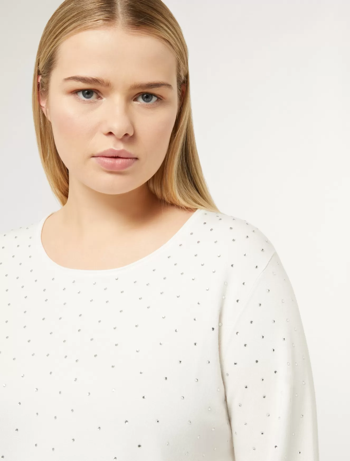 Pullover Und Strickwaren | Pullover Und Strickwaren<Marina Rinaldi Pullover aus Viskose mit Stretchanteil WEISS