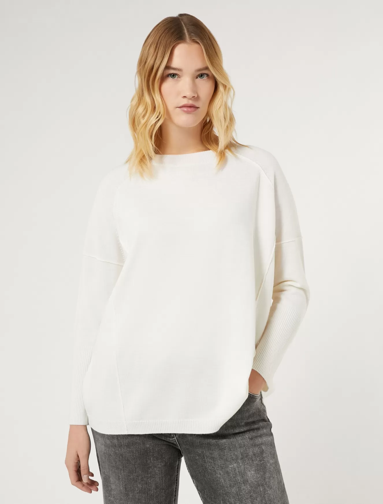 Pullover Und Strickwaren | Pullover Und Strickwaren<Marina Rinaldi Pullover aus Wolle WEISS