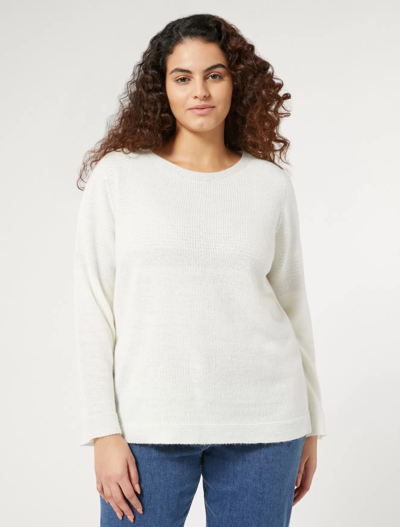 Pullover Und Strickwaren | Pullover Und Strickwaren<Marina Rinaldi Pullover aus Wolle und Viskose WEISS