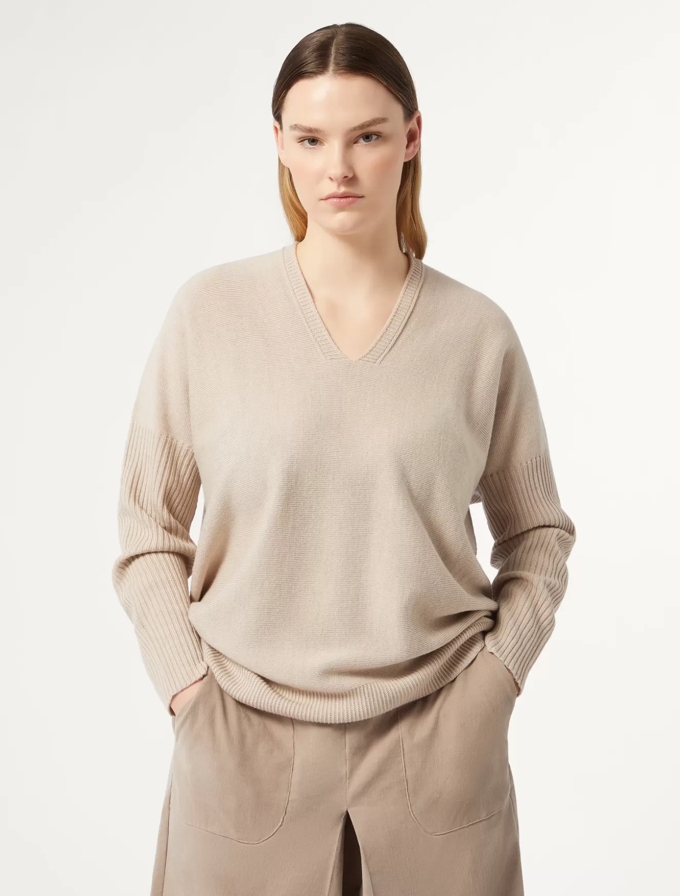Pullover Und Strickwaren | Pullover Und Strickwaren<Marina Rinaldi Pullover aus Wollgemisch PUDER