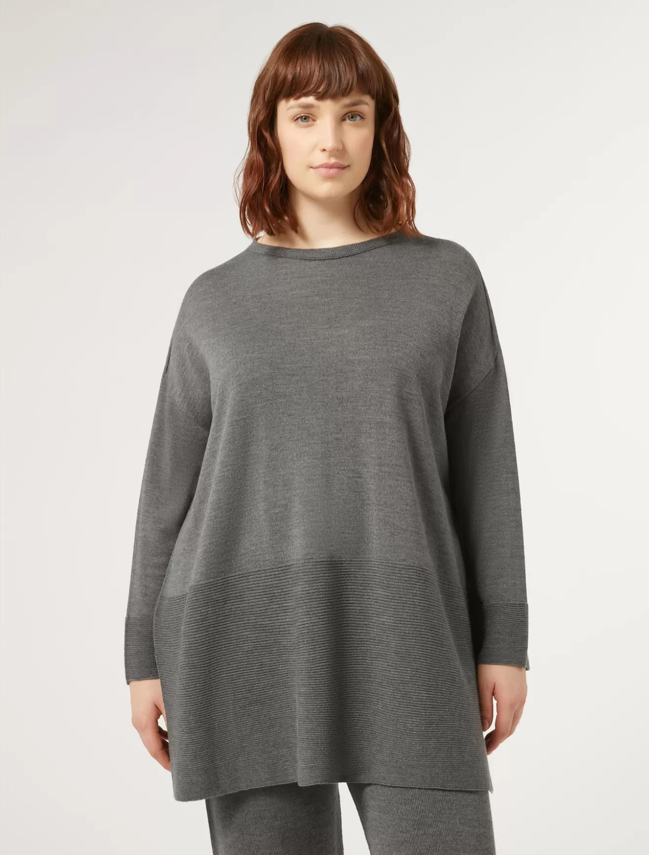 Pullover Und Strickwaren | Pullover Und Strickwaren<Marina Rinaldi Pullover aus Wollgemisch MITTELGRAU