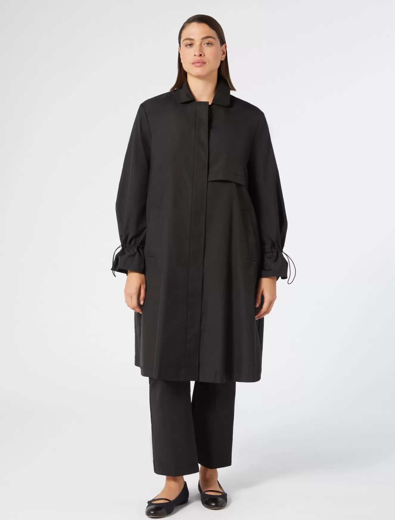 Mäntel & Trenchcoats | Mäntel & Trenchcoats<Marina Rinaldi Regenmantel aus wasserabweisendem Mikrotwill SCHWARZ