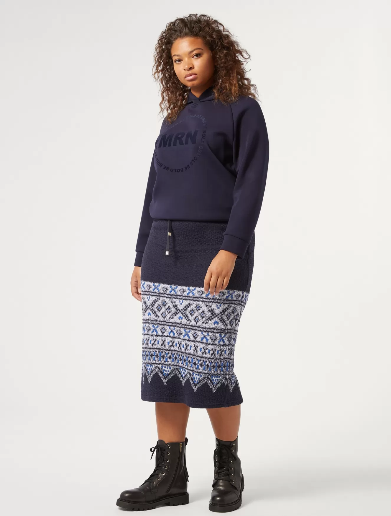 Roecke | Röcke<Marina Rinaldi Rock aus Jacquard-Jersey NACHTBLAU