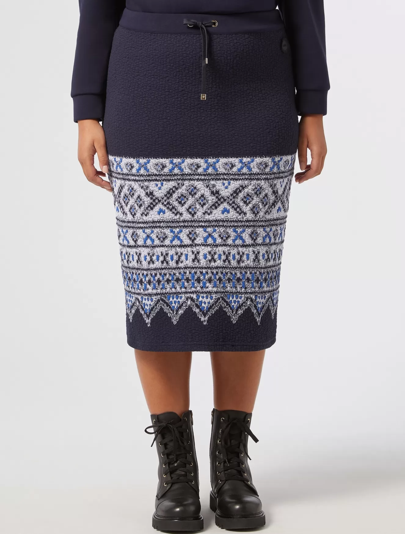 Roecke | Röcke<Marina Rinaldi Rock aus Jacquard-Jersey NACHTBLAU