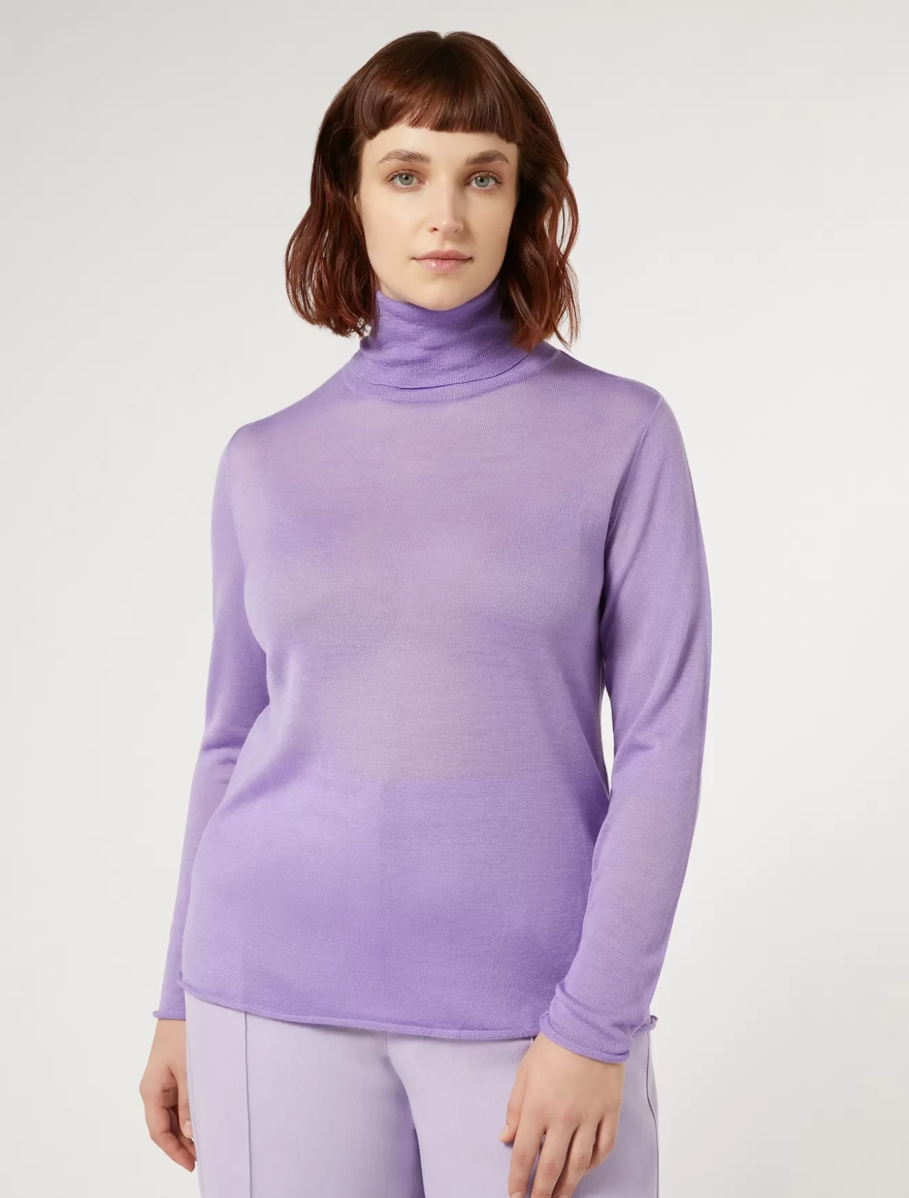 Pullover Und Strickwaren | Pullover Und Strickwaren<Marina Rinaldi Rollkragenpullover aus Wolle und Kaschmir LILA