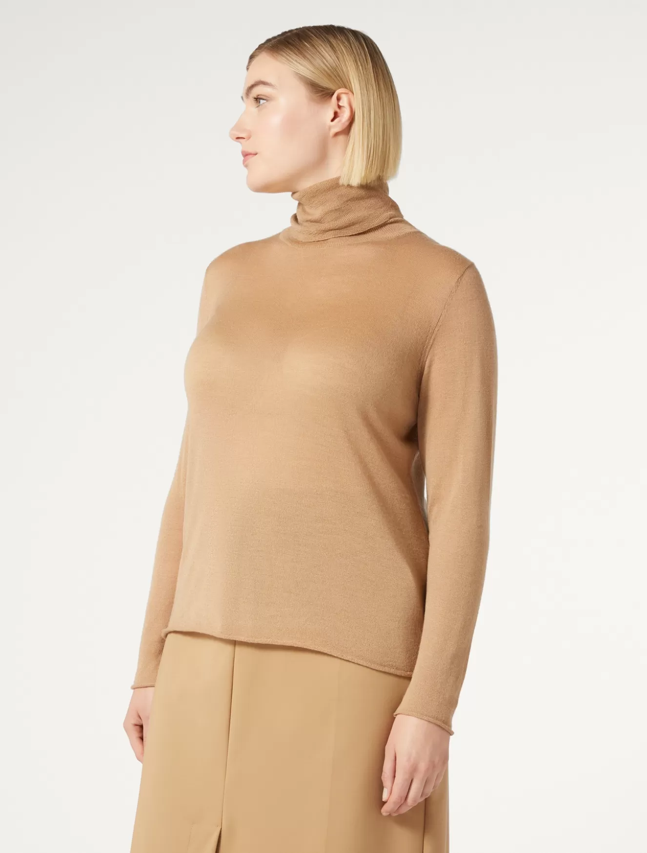 Pullover Und Strickwaren | Pullover Und Strickwaren<Marina Rinaldi Rollkragenpullover aus Wolle und Kaschmir KAMEL